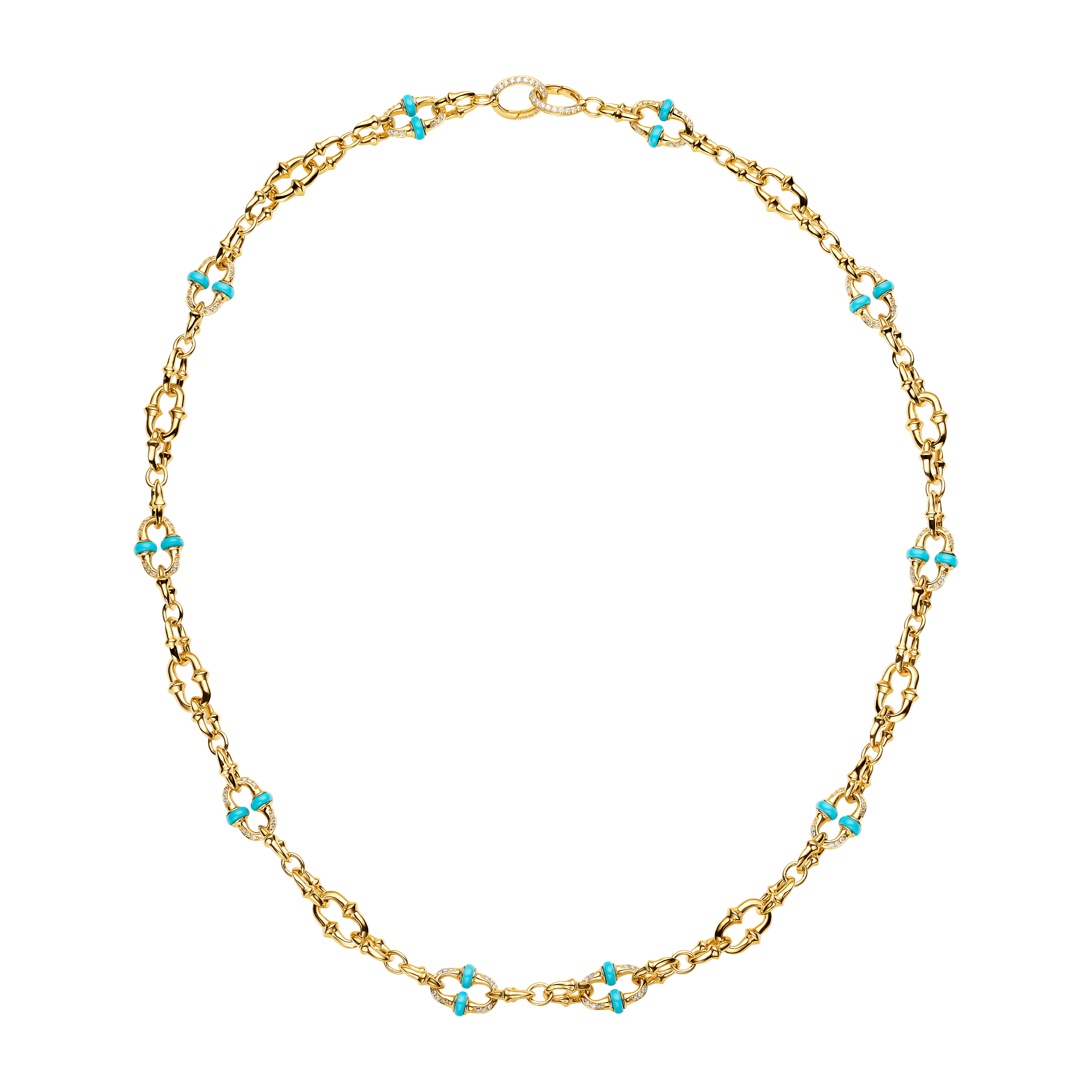 Turquoise Dive Chain Diamond Necklace D24C63Y 3