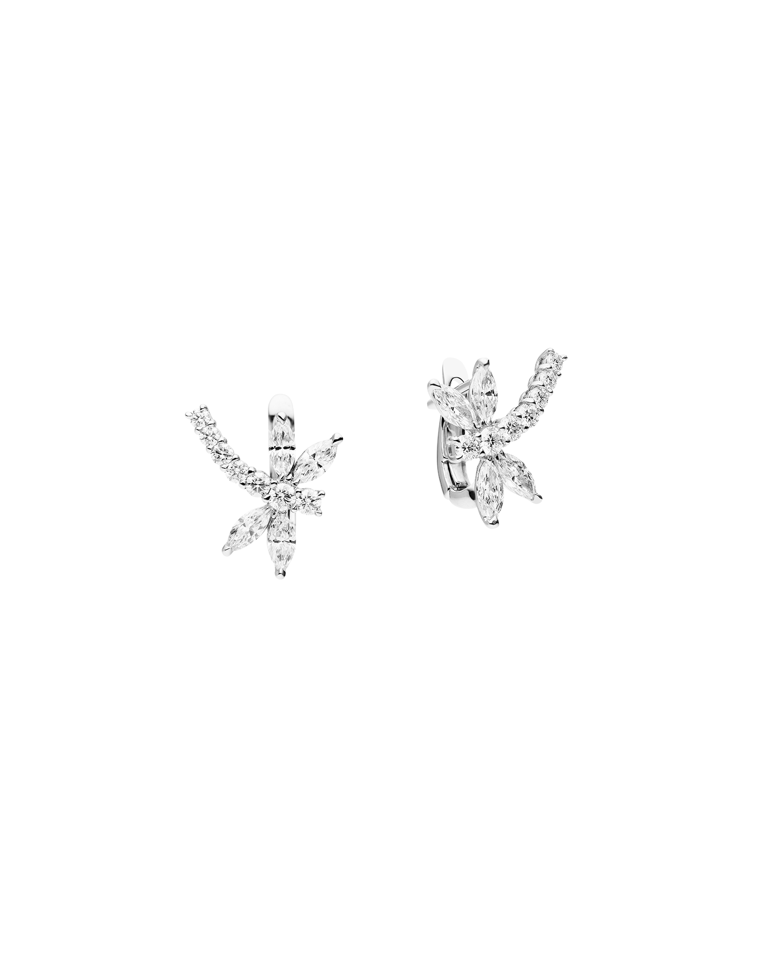 White Diamond Dragonfly Earrings in White Gold C25E12W