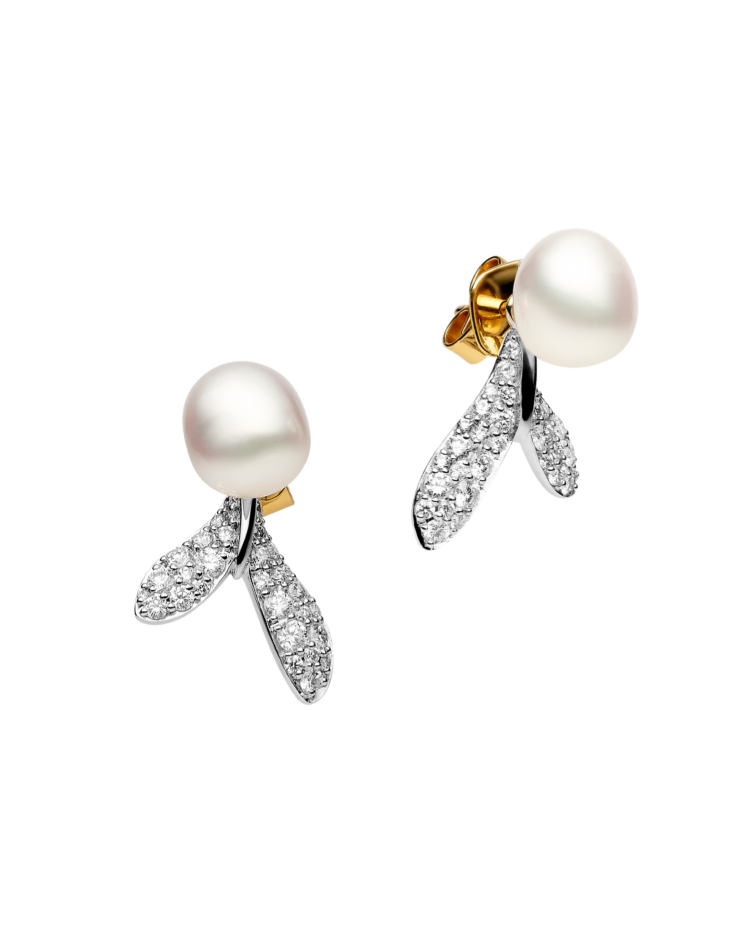 Wildflower Petal and Keshi Stud Earrings in White Gold DY18AEWWKQ08 Y18AE01WL + Y18AE01WR + C00E40YKQ08