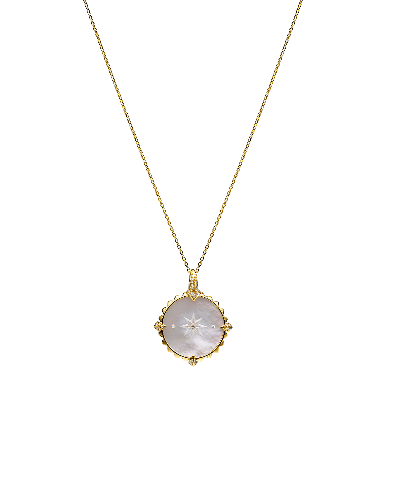 Year of the Rabbit Coin Charm | Mother of Pearl, Diamonds, and Yellow Gold 3