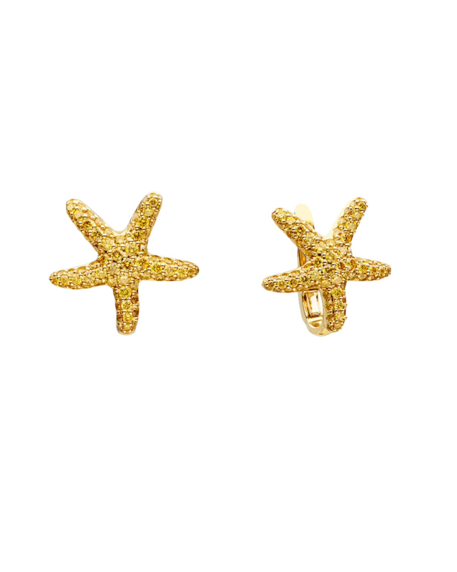 Yellow Diamond Starfish Earrings in Yellow Gold C25E02Y 2