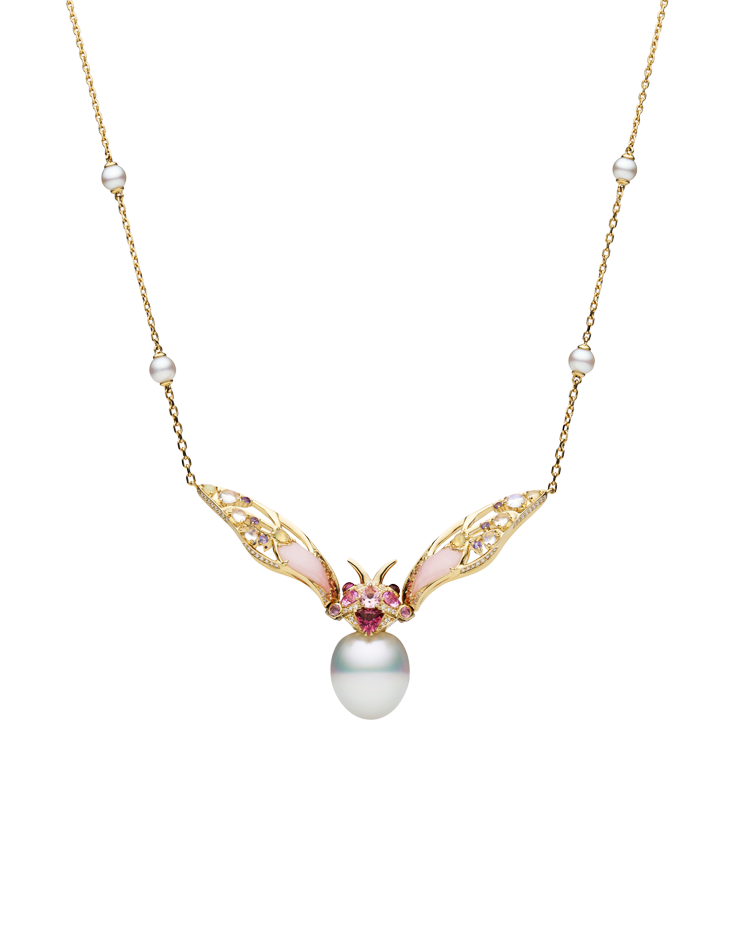 Paspaley Blush Cicada Necklace Yellow Gold G25N06YPO141