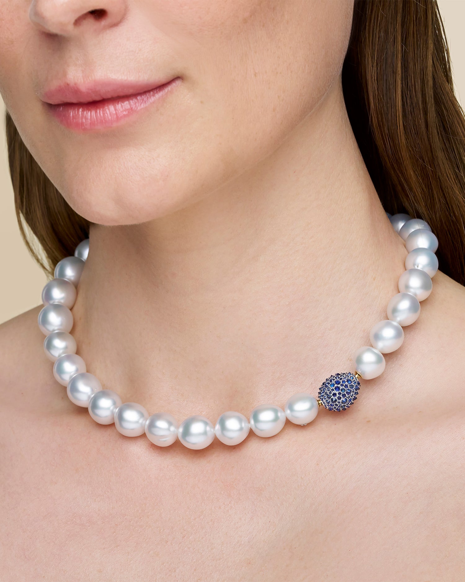 Blue Sapphire Touchstone Clasp | Blue Sapphires and White Gold