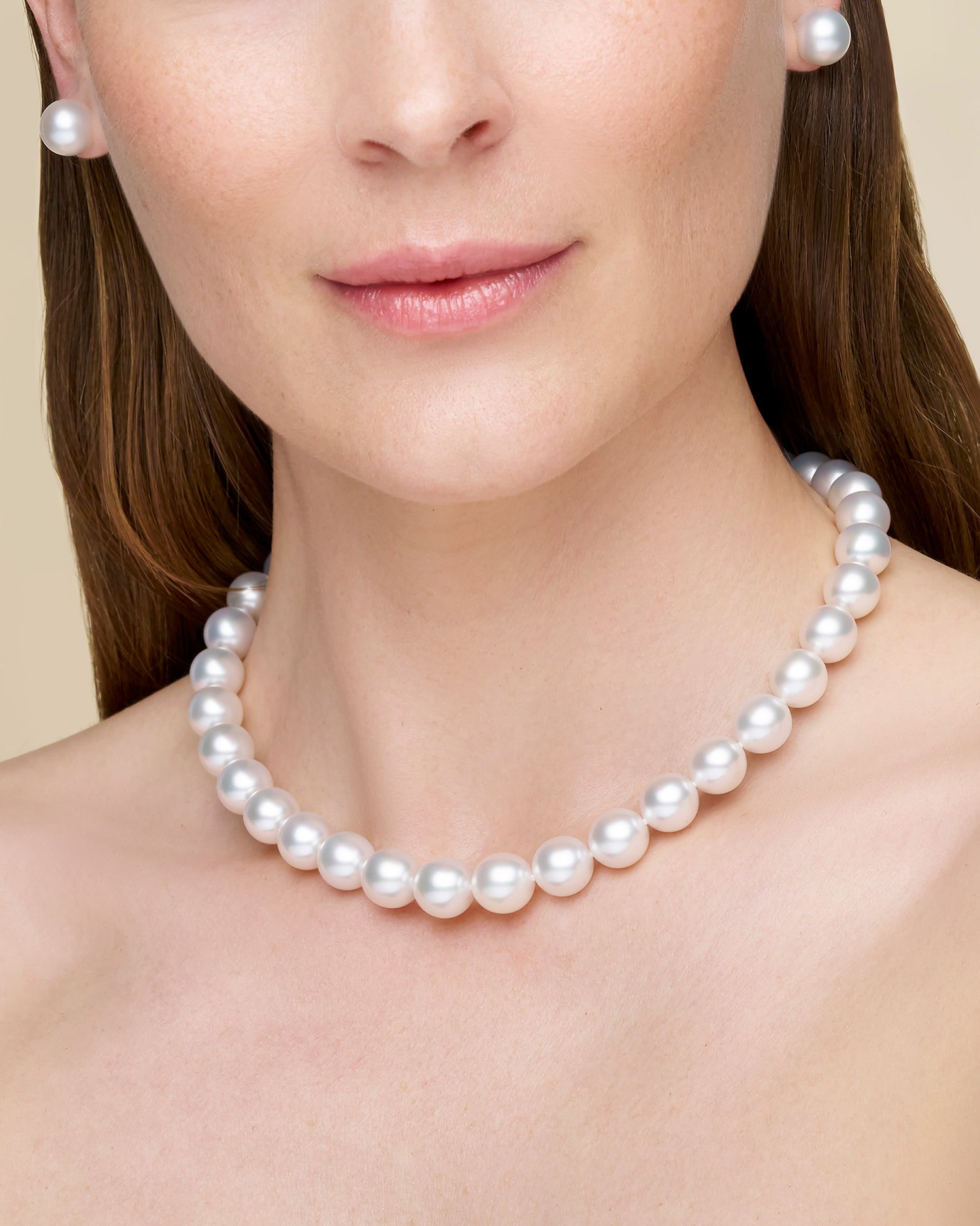 Paspaley Oval Pearl Choker Strand Necklace | 11-12mm Oval Pearls and Paspaley Signature Diamond