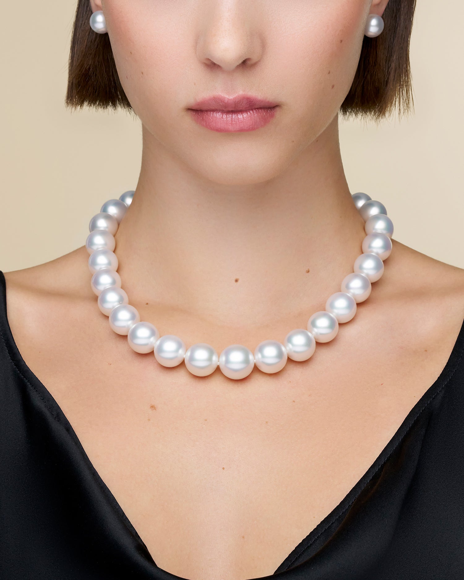 Paspaley Super Strand Pearl Necklace | 15-17mm Round Pearls and Signature Pink Diamond