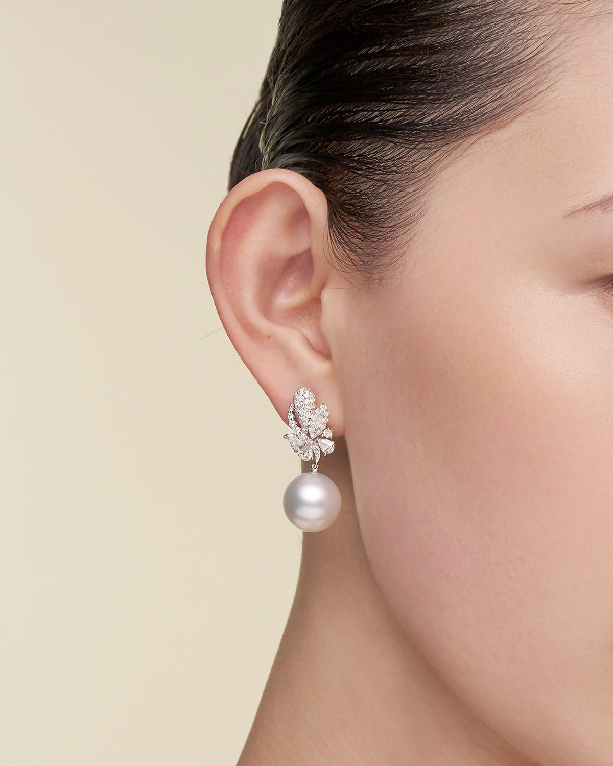 Paspaley Diamond Dragonfly Pearl Earrings On Body X16E06PPR14 Necklace DX16PR161345