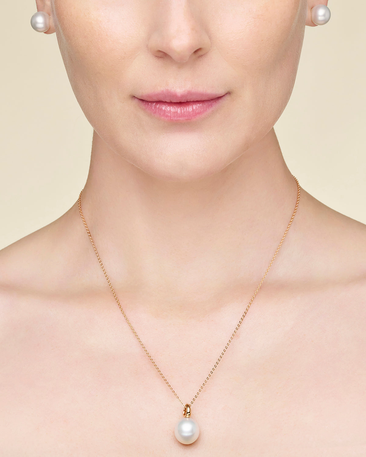 Bianca Pearl Pendant | 13mm Oval Pearl and Rose Gold