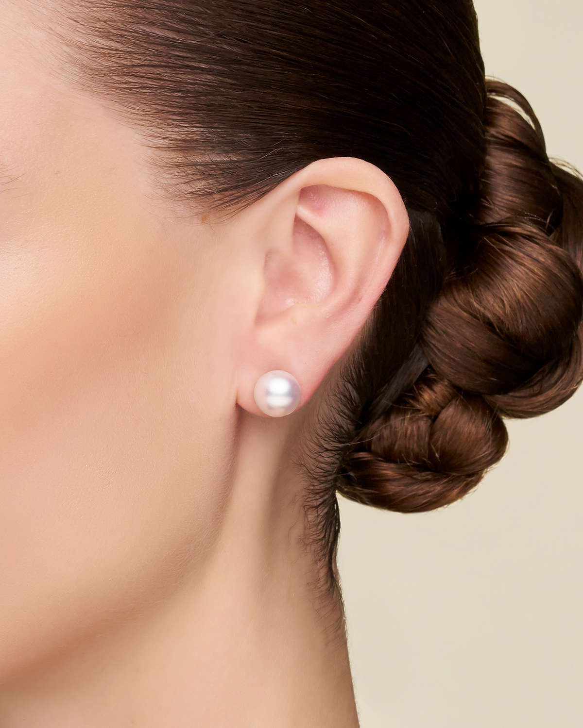 Button Pearl Stud Earrings | Button Pearls and Yellow Gold