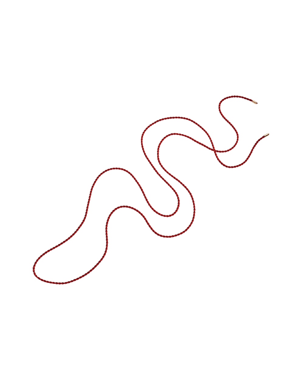 Coral Red Silk Rope | Silk and Yellow Gold