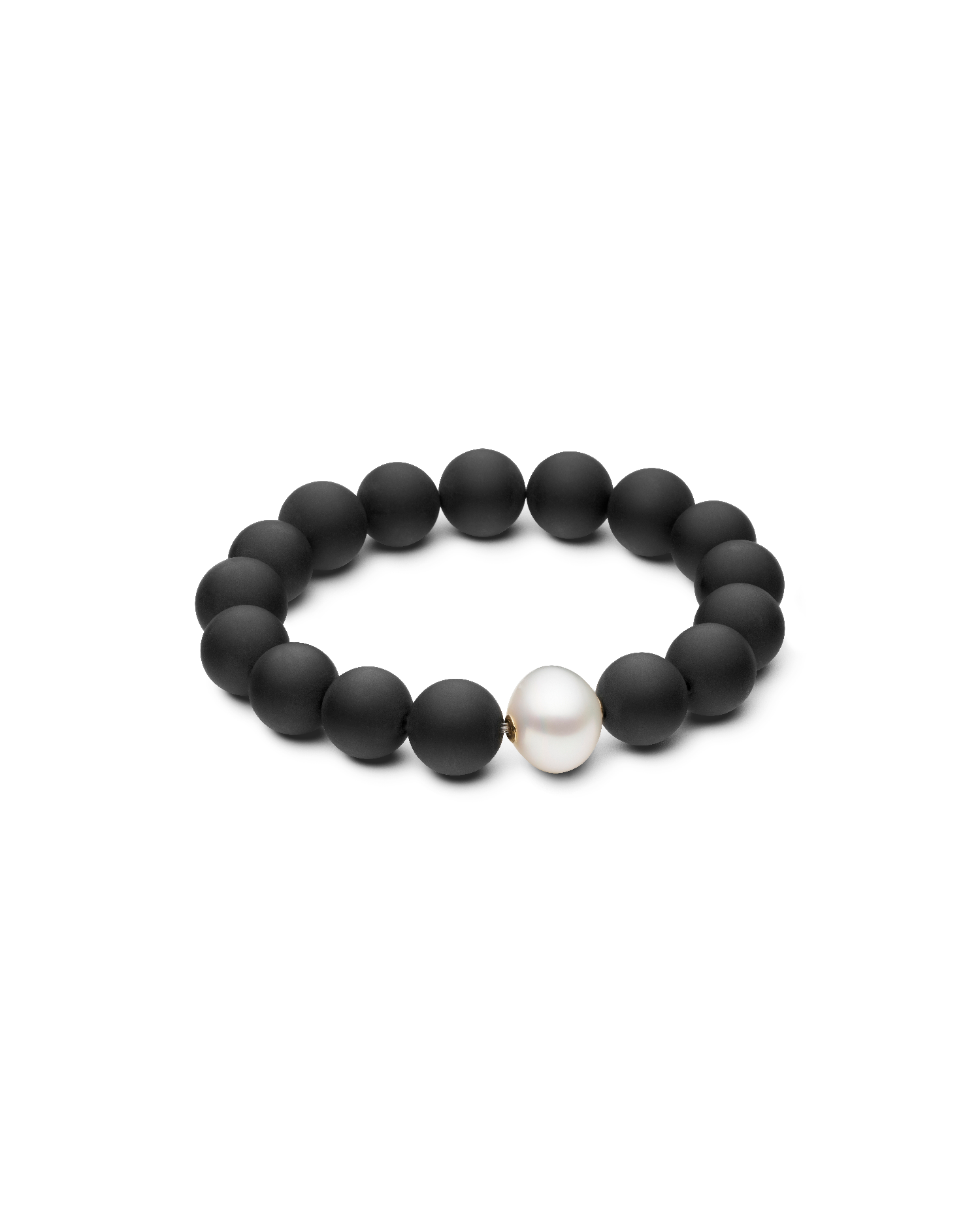 ONYX PEARL BRACELET | 13mm Button Pearl and Onyx