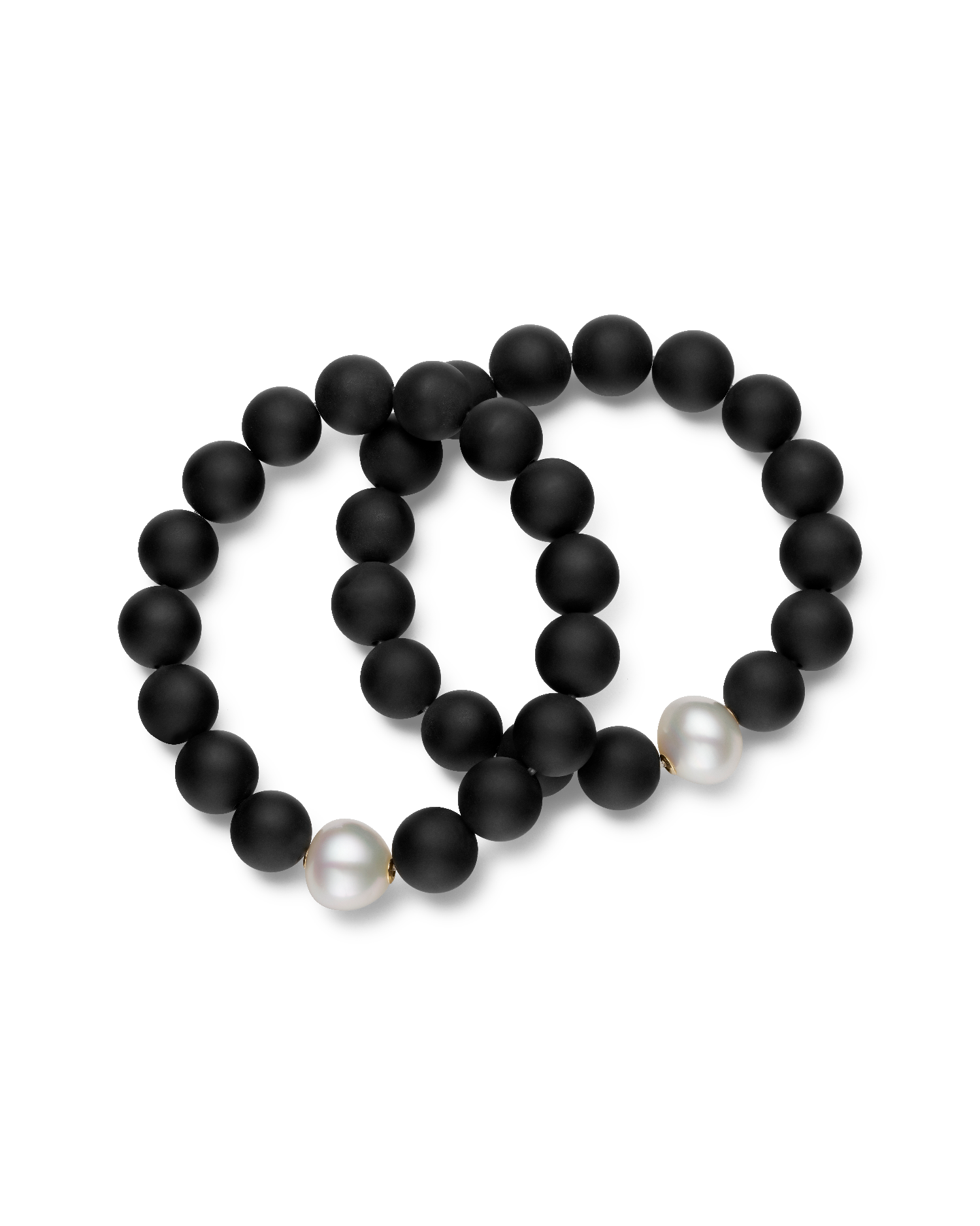 ONYX PEARL BRACELET | 13mm Button Pearl and Onyx