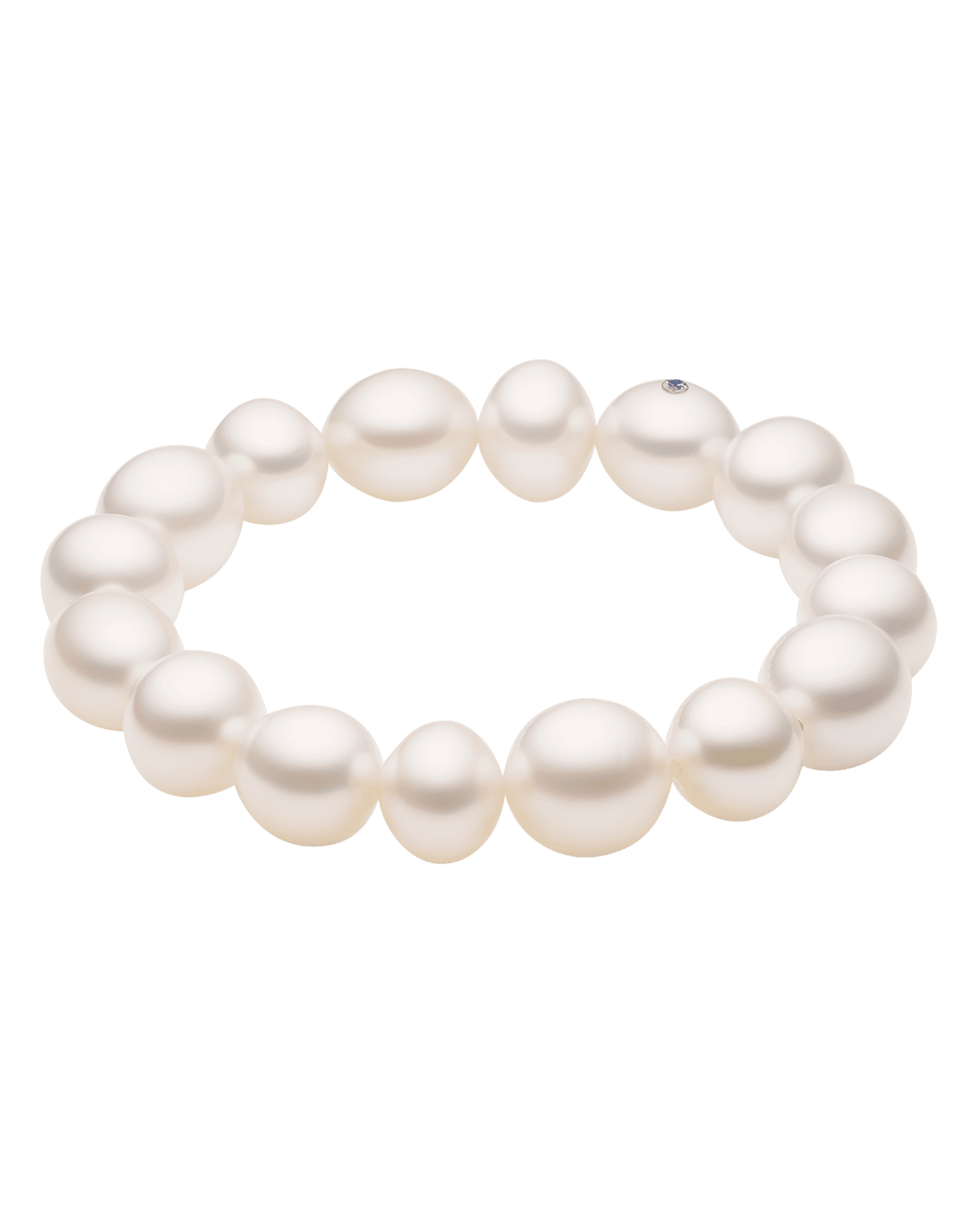 Delfini Blue Pearl Strand Bracelet | 11-12mm Pearls and Blue Sapphire 2