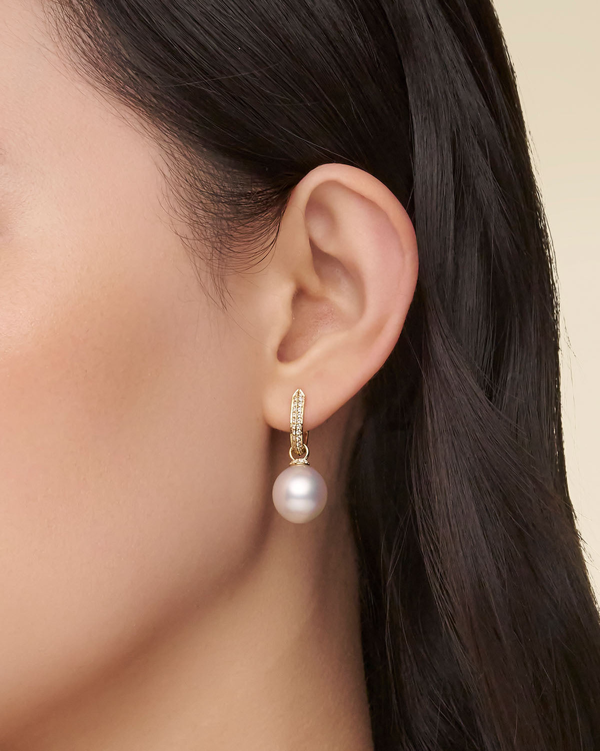 Diamond Keel Edge Pearls My Way Earrings YG On Body DC24E01YPR12 C24E01Y C16AE03YPR12