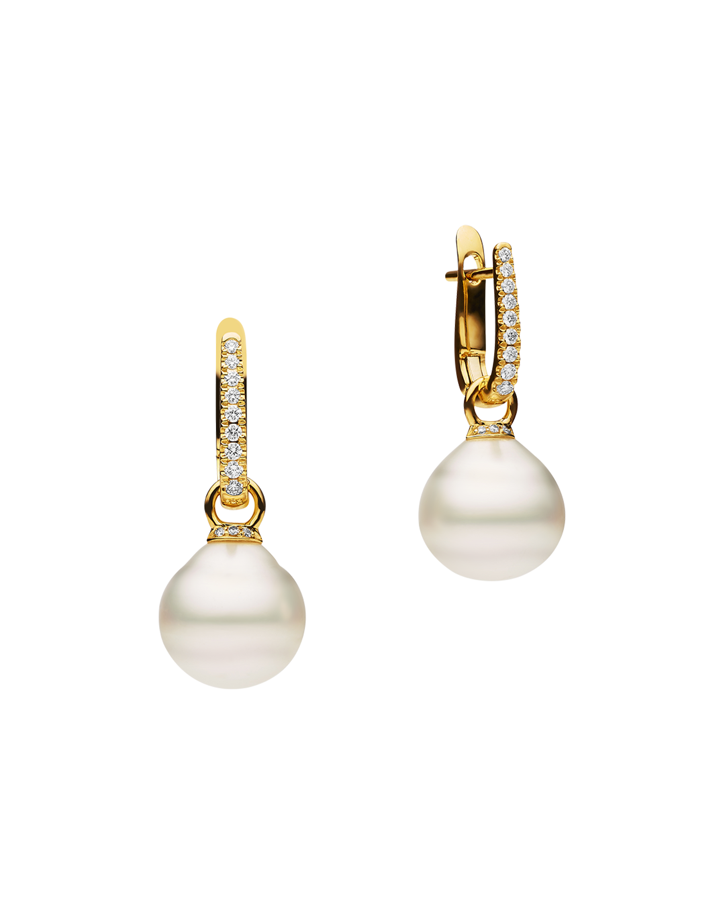 Diamond Pearls My Way Earrings in yellow gold 12mm circle DYPC12C16E05Y C16E05Y + C16AE01YPC12