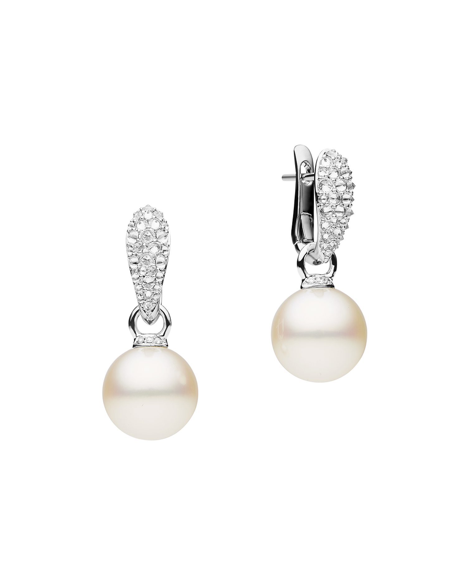 Diamond Touchstone Pearls My Way Earrings in white gold 12mm round DWPR12C16E10W C16E10W + C16AE03WPR12