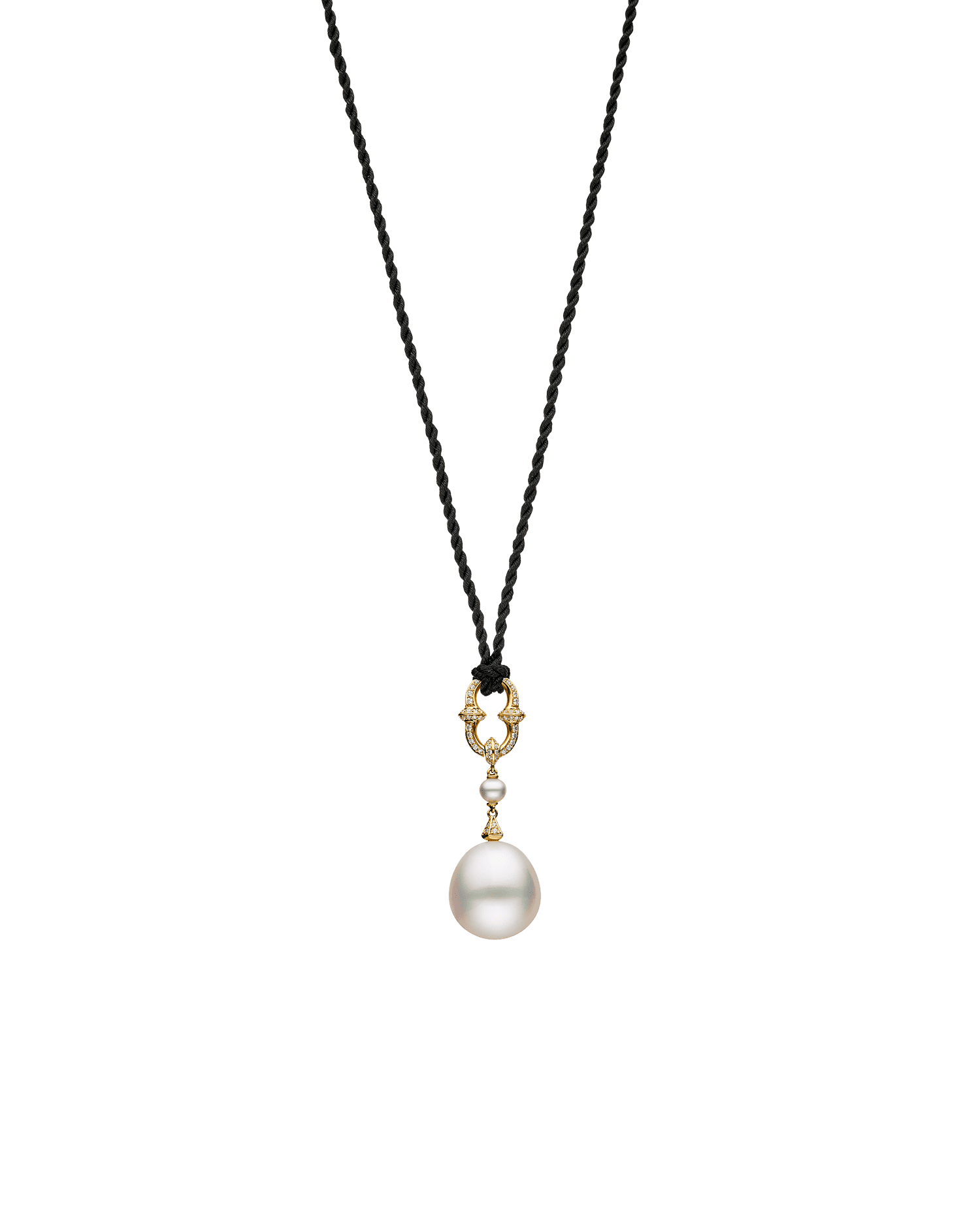 Diamond Anchor Link Pearl Pendant D24AE60YPD13 3
