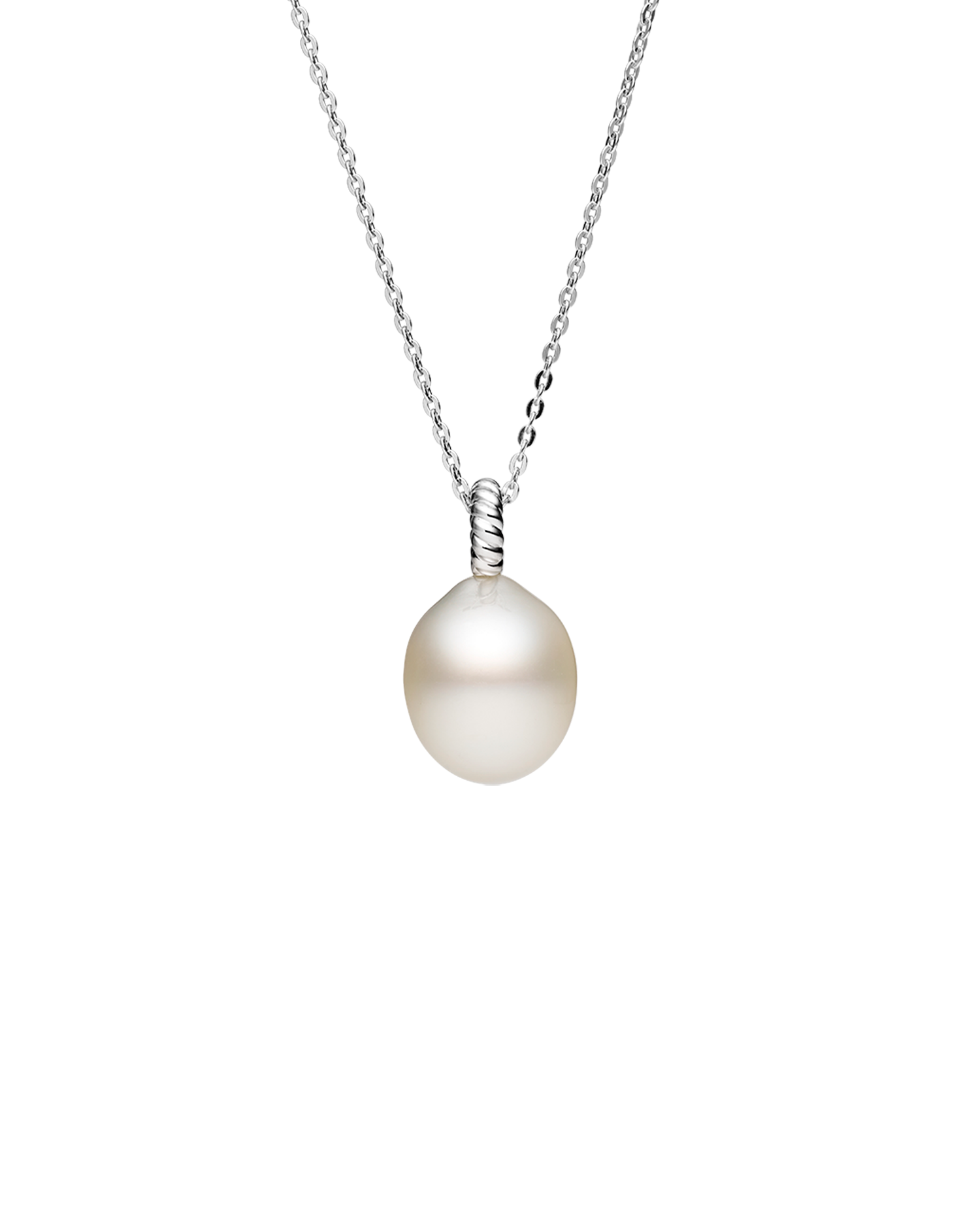 Dive Rope Pearl Pendant | 13mm Drop Pearl and White Gold