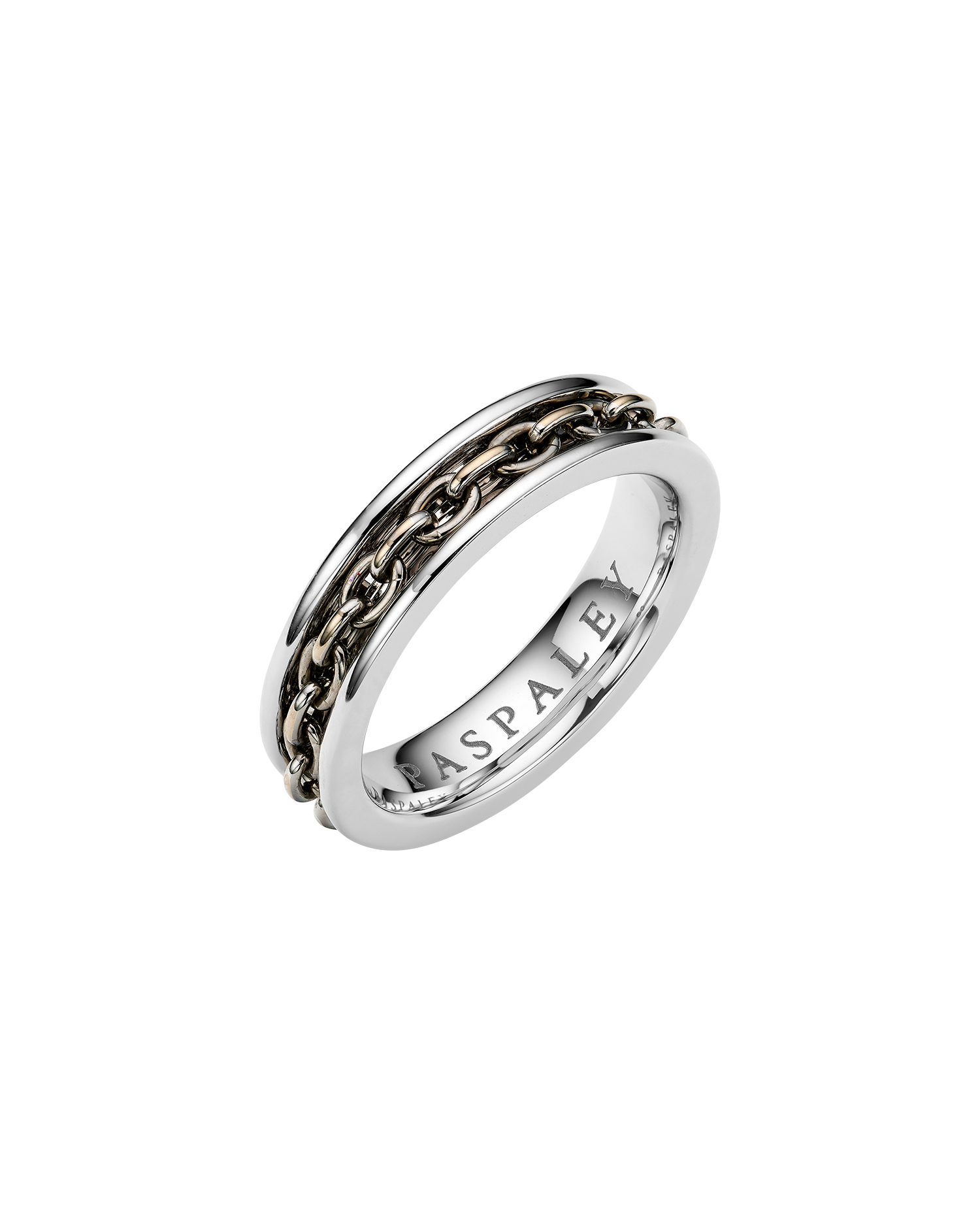 Chain Ring | White Gold with Ruthenium