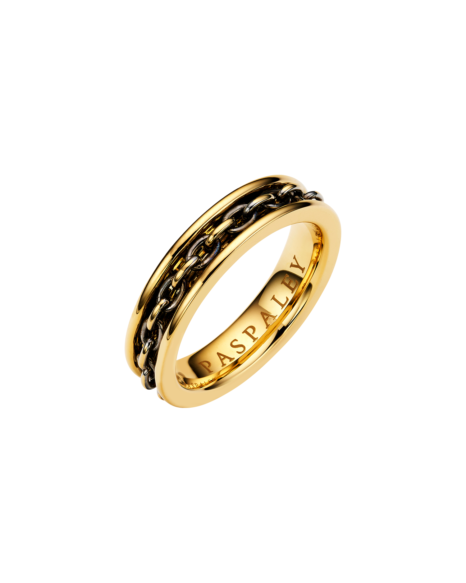 Chain Ring | Yellow Gold with Ruthenium