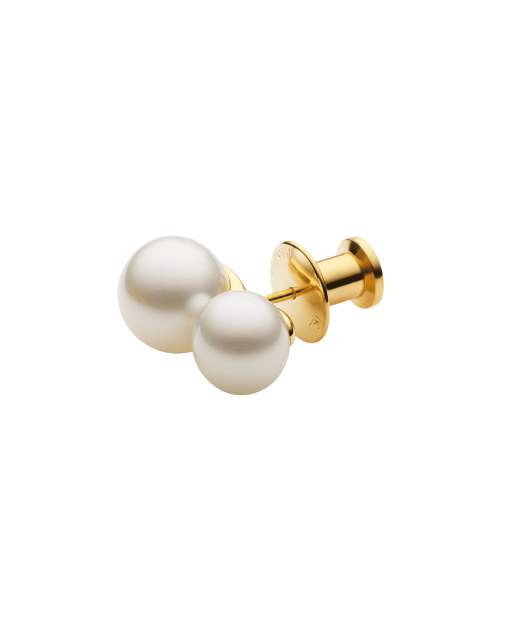 Double Pearl Lapel Pin | 9mm Keshi Pearl, 12mm Button Pearl, and Yello