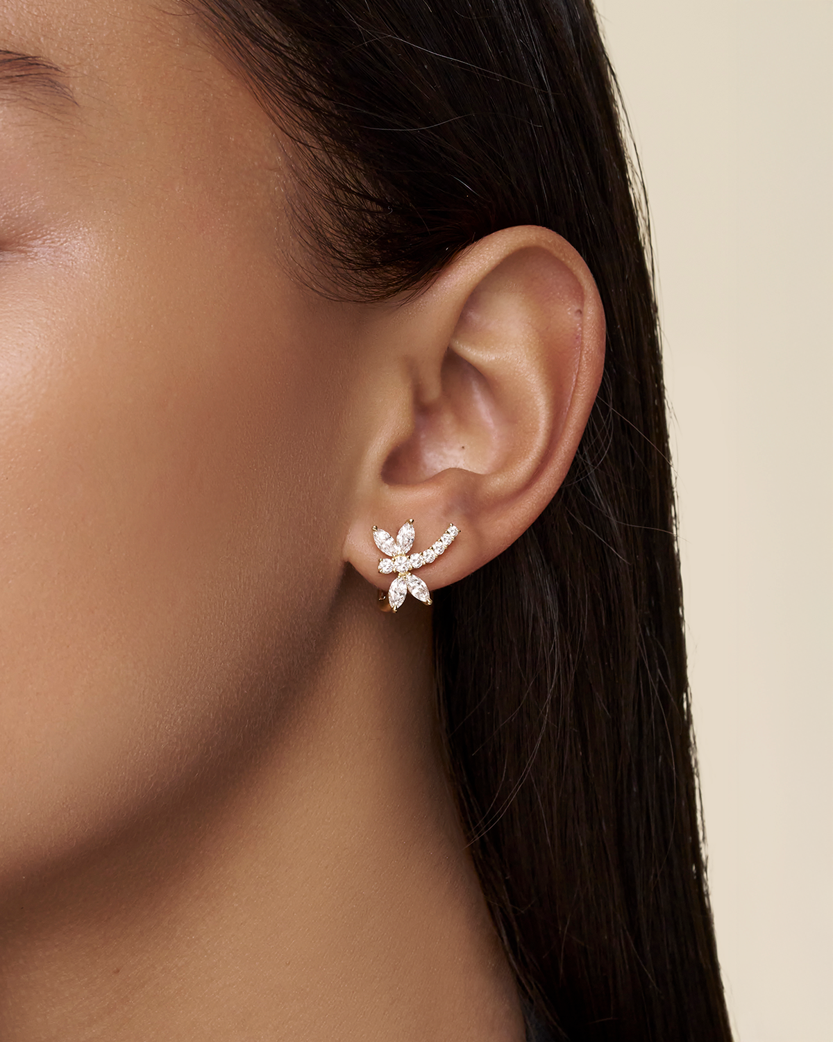 Dragonfly Diamond Earrings Diamonds and YG OB C25E12Y