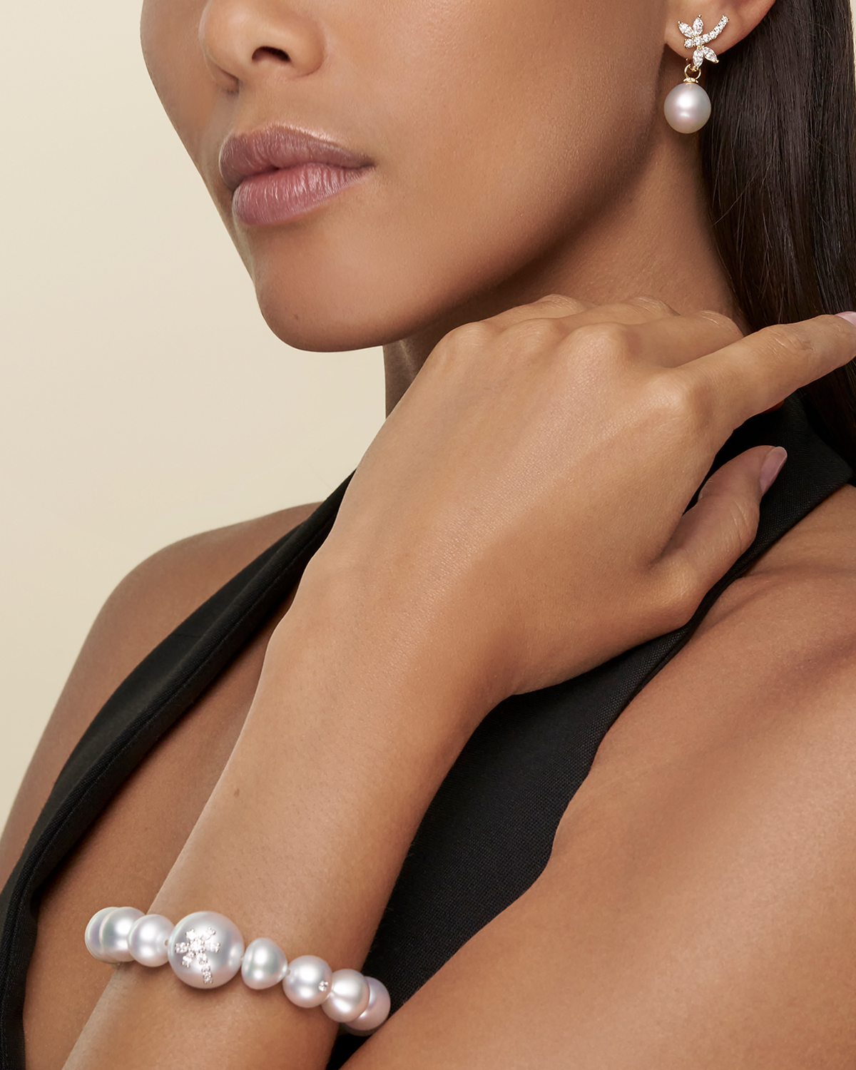 Dragonfly Diamond Pearls My Way Earrings Diamonds and YG OB DC25E12YPO12 U25B06PPR17