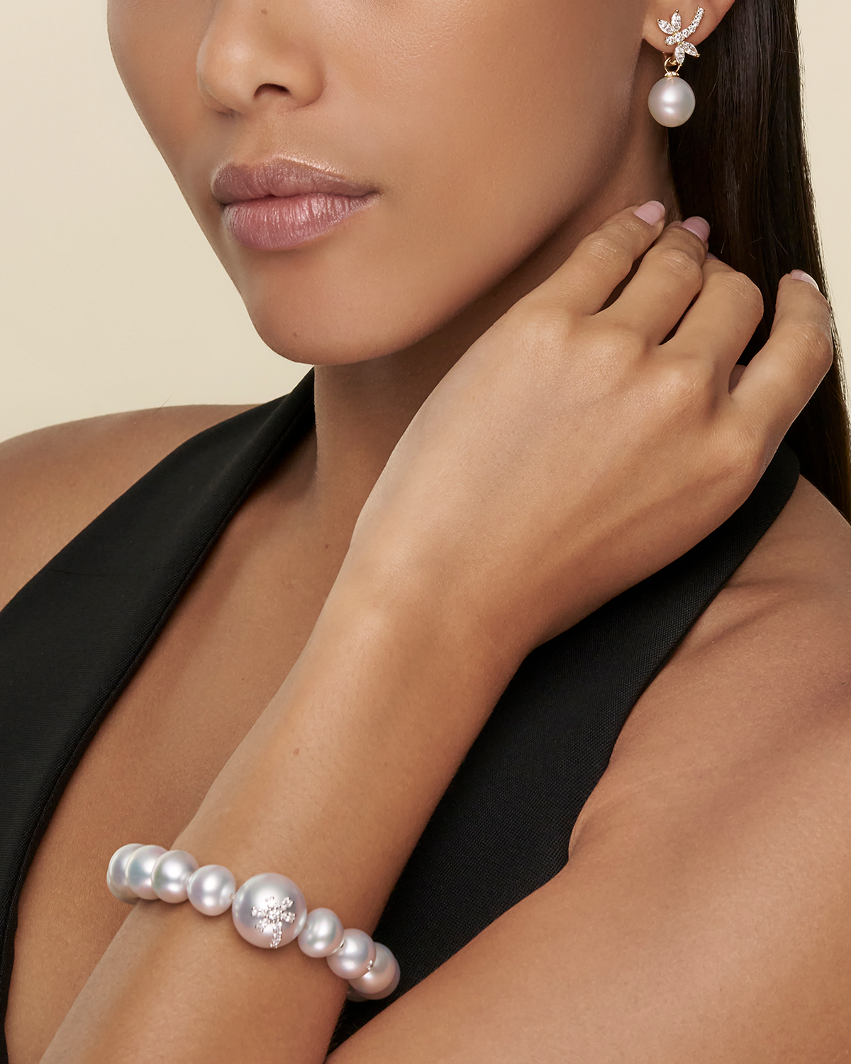 Dragonfly Diamond Pearls My Way Earrings Diamonds and YG OB DC25E12YPO12 U25B06PPR17