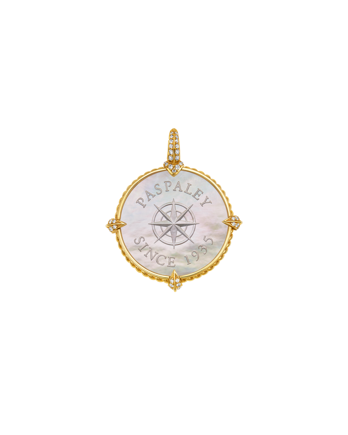 Petite Paspaley 1935 Coin Charm | Mother of Pearl, Diamonds, and Yello