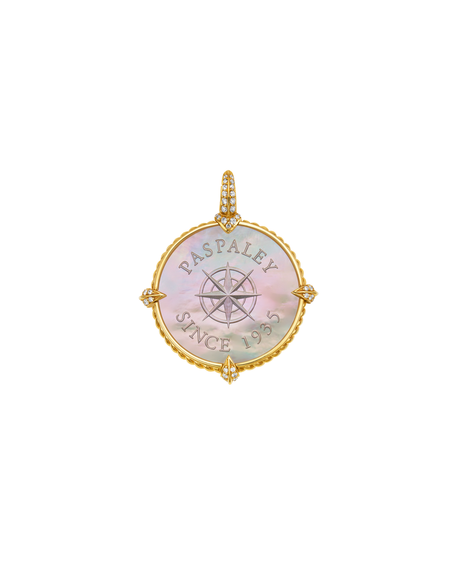 Petite Paspaley 1935 Coin Charm | Mother of Pearl, Diamonds, and Yellow Gold