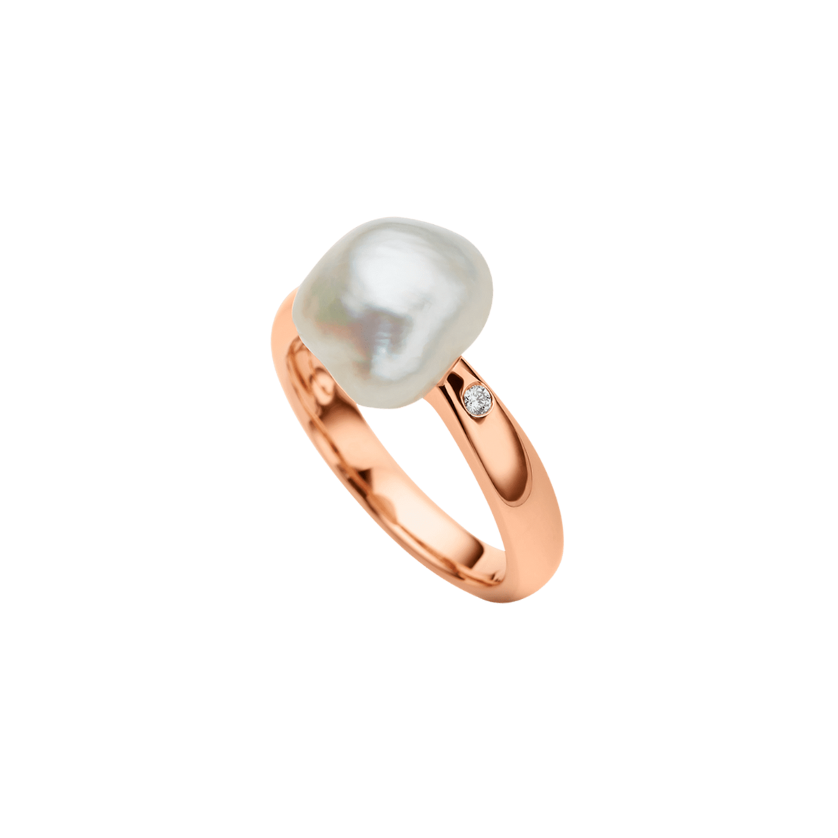 Julia Pearl Ring | 9mm Keshi Pearl, Diamonds, and Rose Gold Julia Pearl Ring | 9mm Keshi Pearl, Diamonds, and Rose Gold