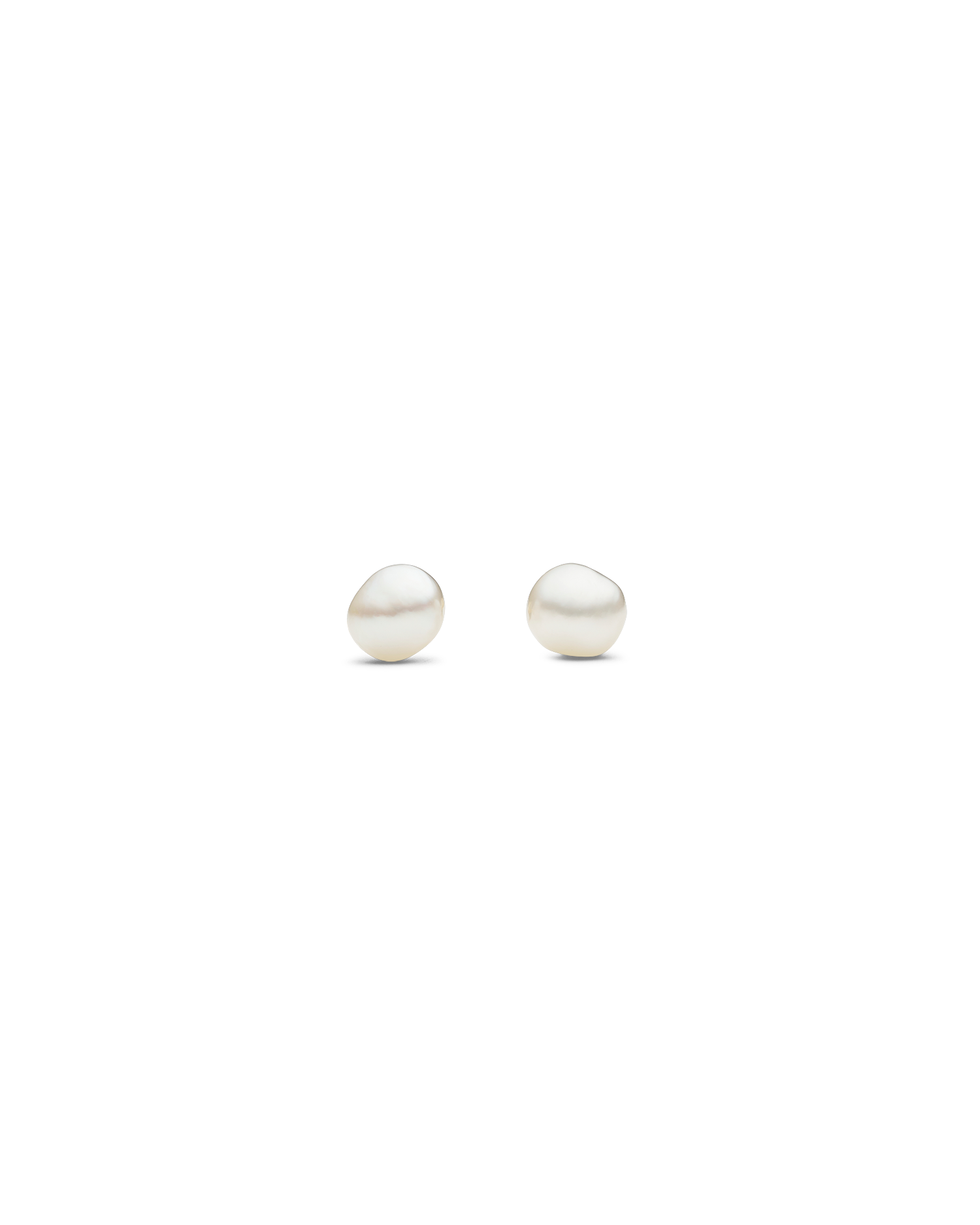 Keshi Pearl Stud Earrings with Keshi Pearls and Yellow Gold 3