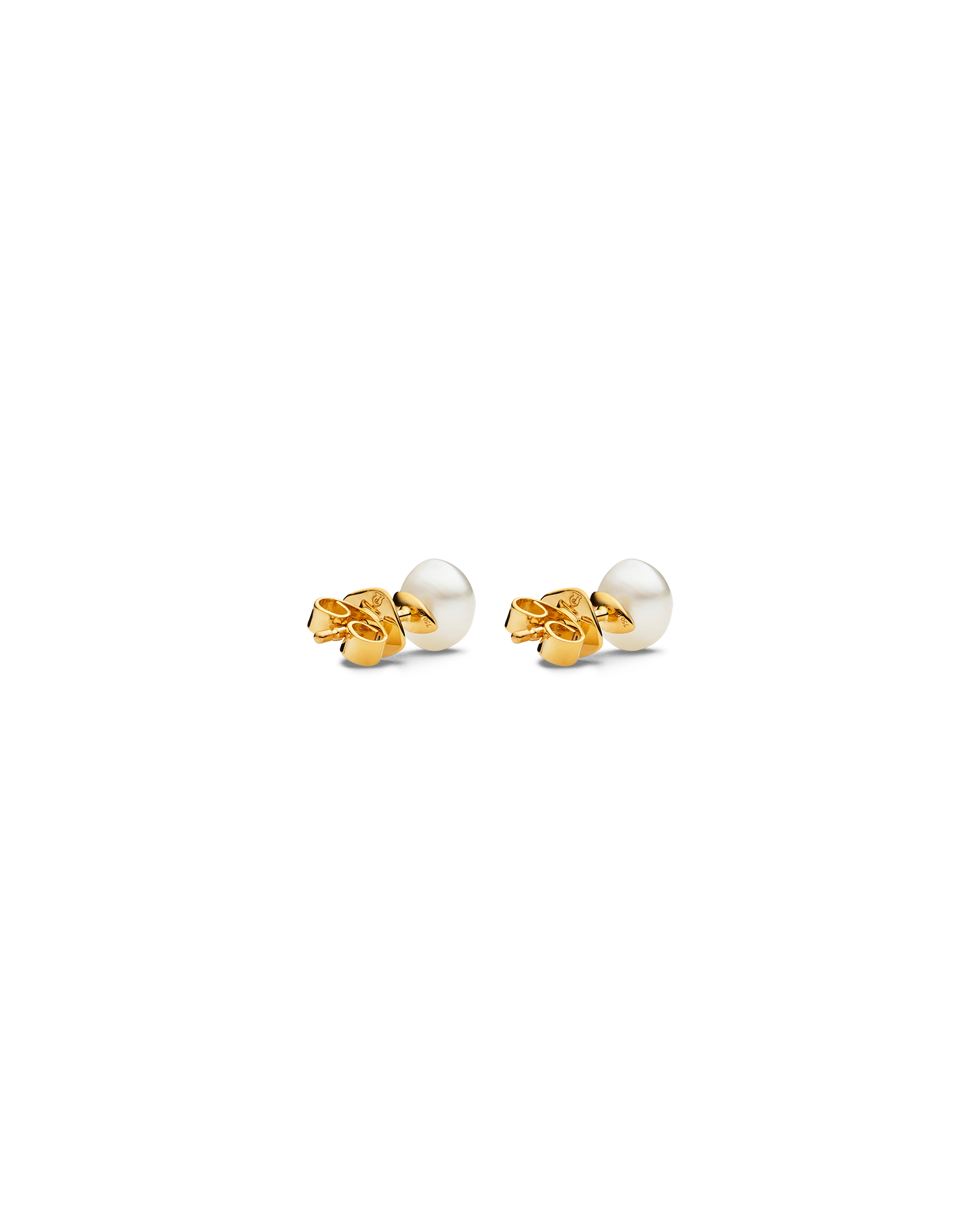 Keshi Pearl Stud Earrings with Keshi Pearls and Yellow Gold