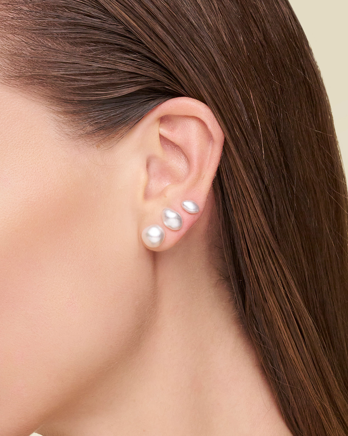 Keshi Pearl Stud Earrings dkbqstud Studs stack 3