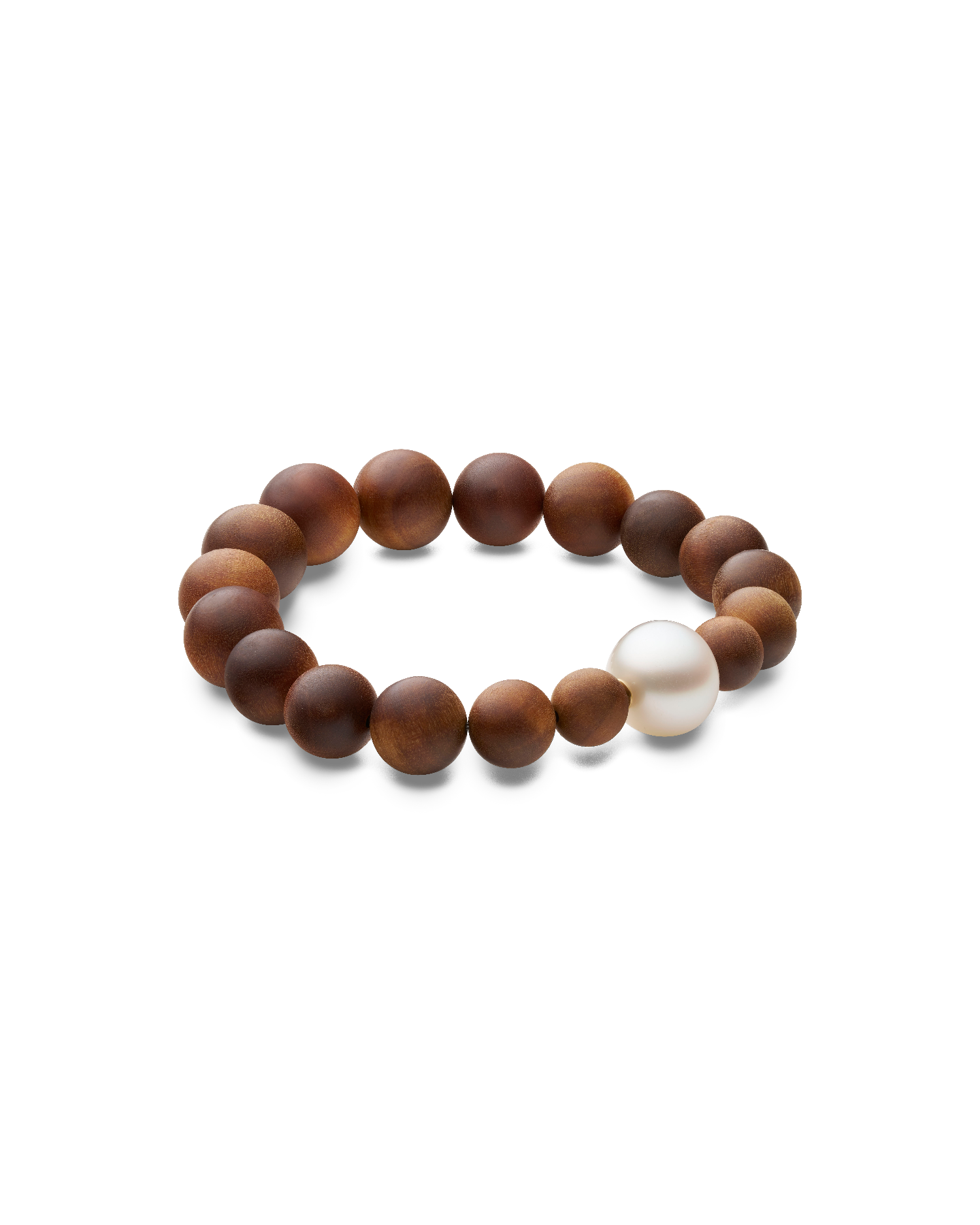 Kimberley Dusk Single Pearl Bracelet | 12-13mm Triangle Australian South Sea Pearl and Dark Sandalwood