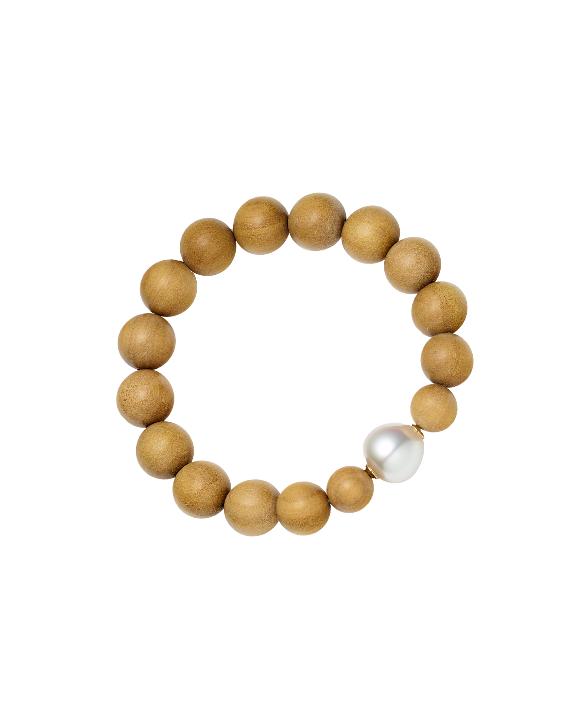 Kimberley Dawn Single Pearl Bracelet | 12-13mm Triangle Australian South Sea Pearl and Sandalwood