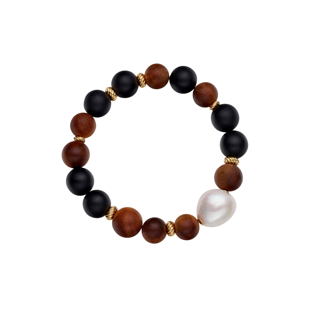 Onyx Kimberley Golden Dusk Single Pearl Bracelet | 14mm Baroque Pearl,