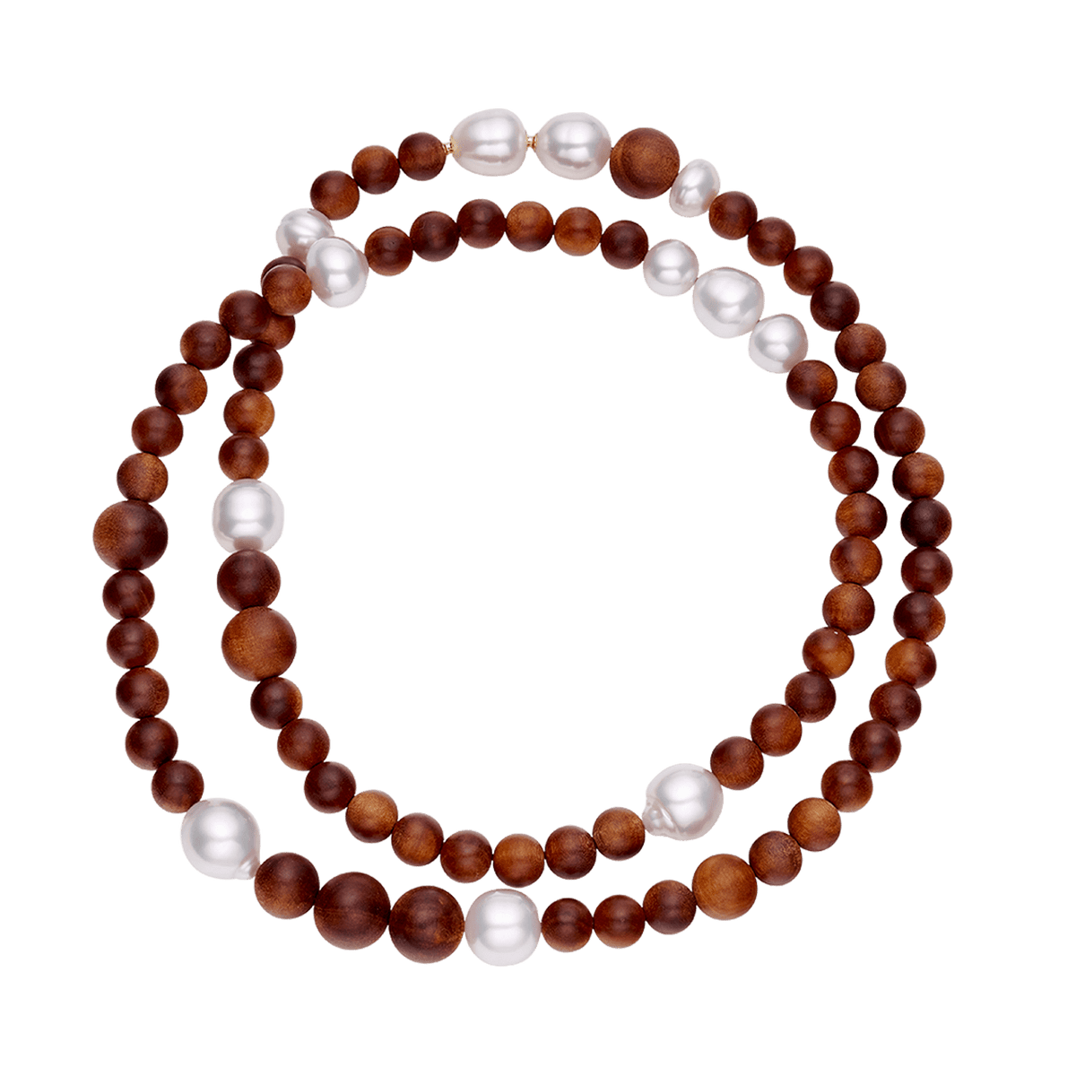 Kimberley Dusk Matinee Pearl Necklace | 10-14mm Pearls and Sandalwood