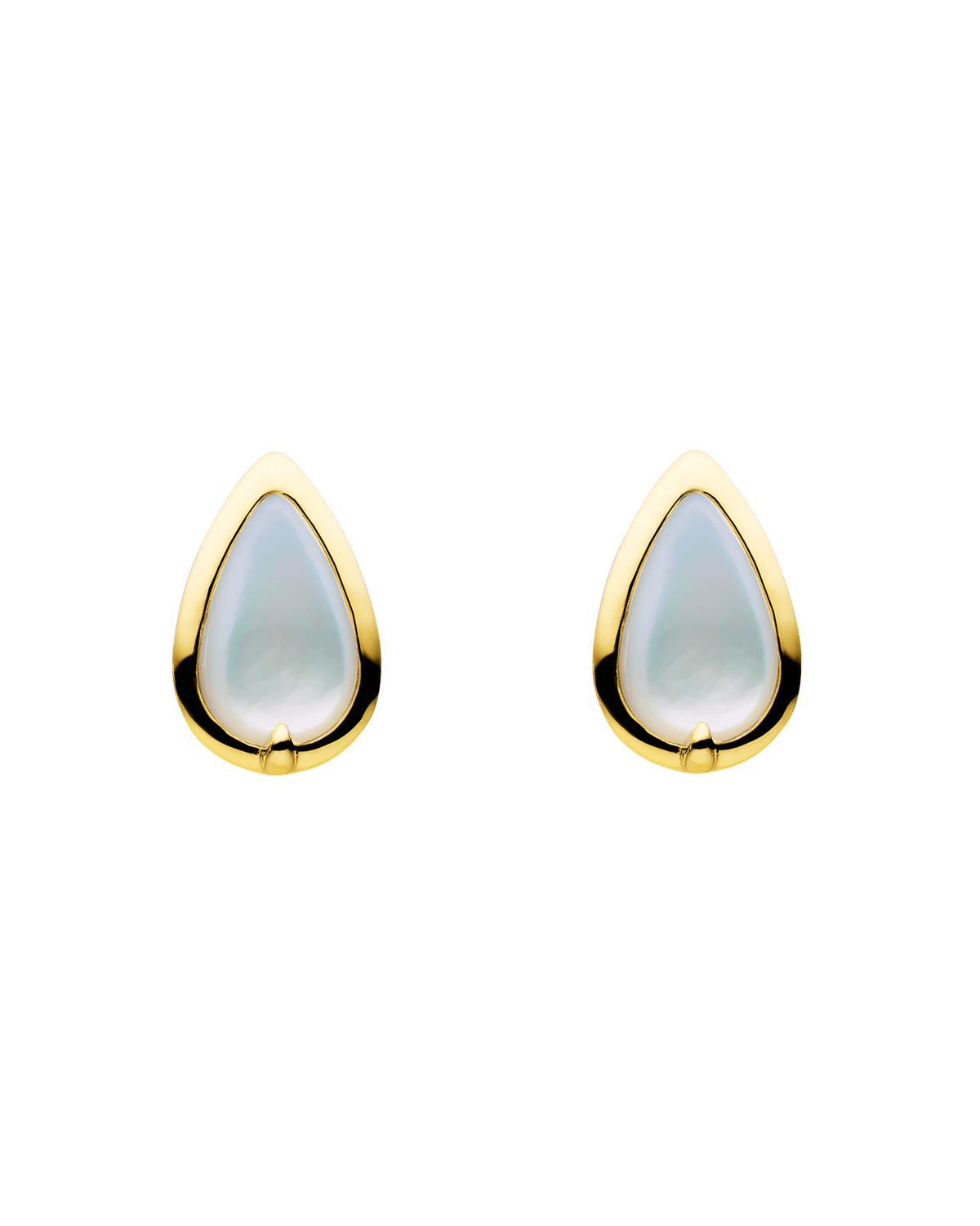 Maxima Stud Earrings | Mother of Pearl and Yellow Gold