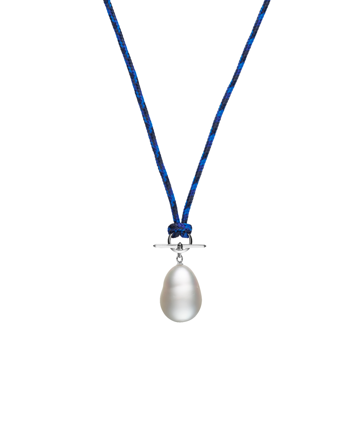 Diver Bollard Pearl Cord Necklace | 13mm Baroque Pearl, Nylon, and White Gold