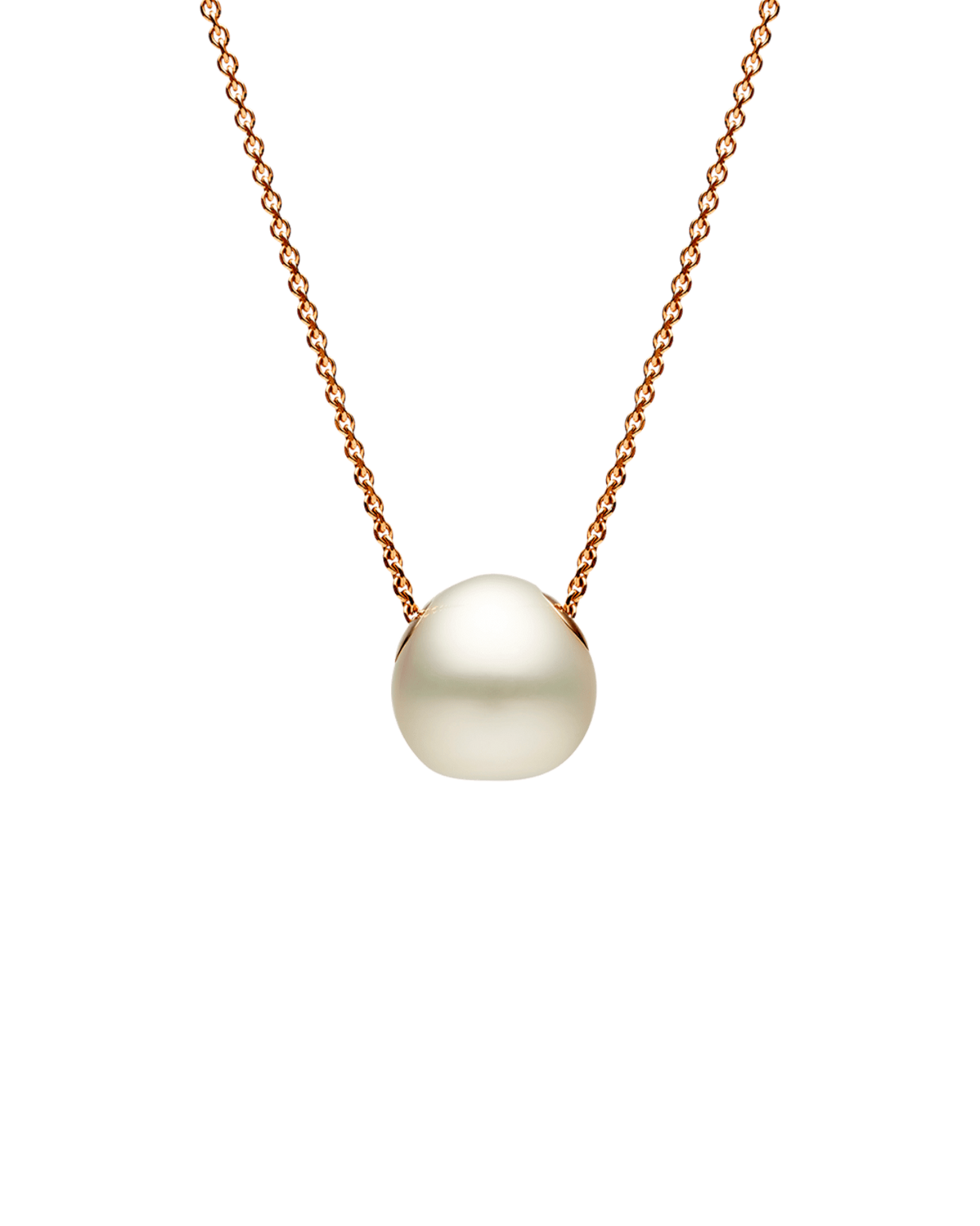 Petra Pearl Necklace | 13mm Triangle Pearl and Rose Gold