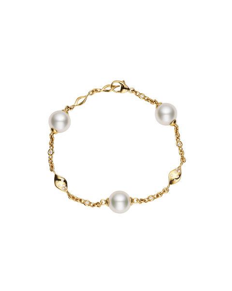 Paradis Pearl Bracelet | 10mm Round Pearls, Diamonds, and