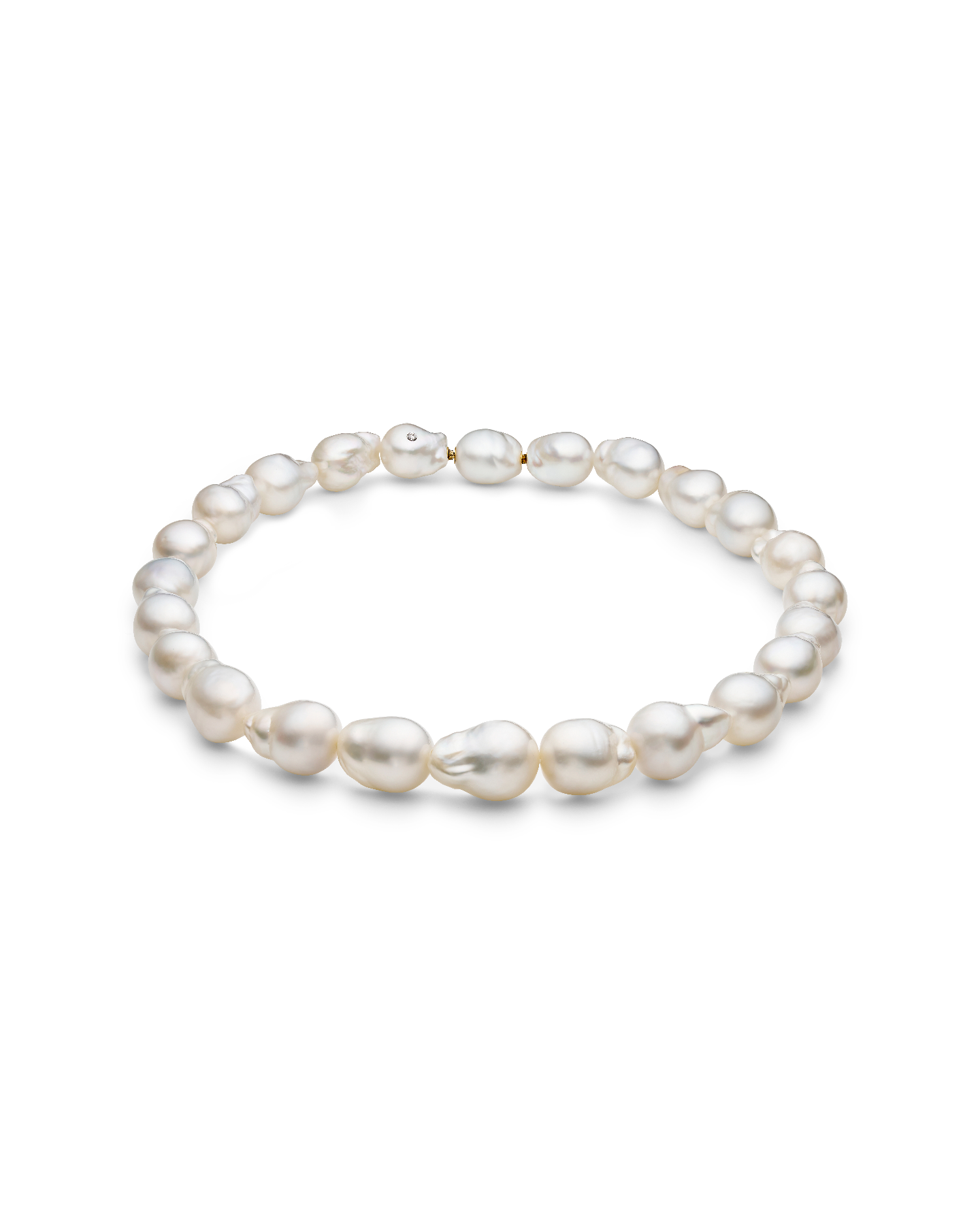 Paspaley Baroque Pearl Strand Necklace | 13-16mm Baroque Pearls and Paspaley Signature Diamond