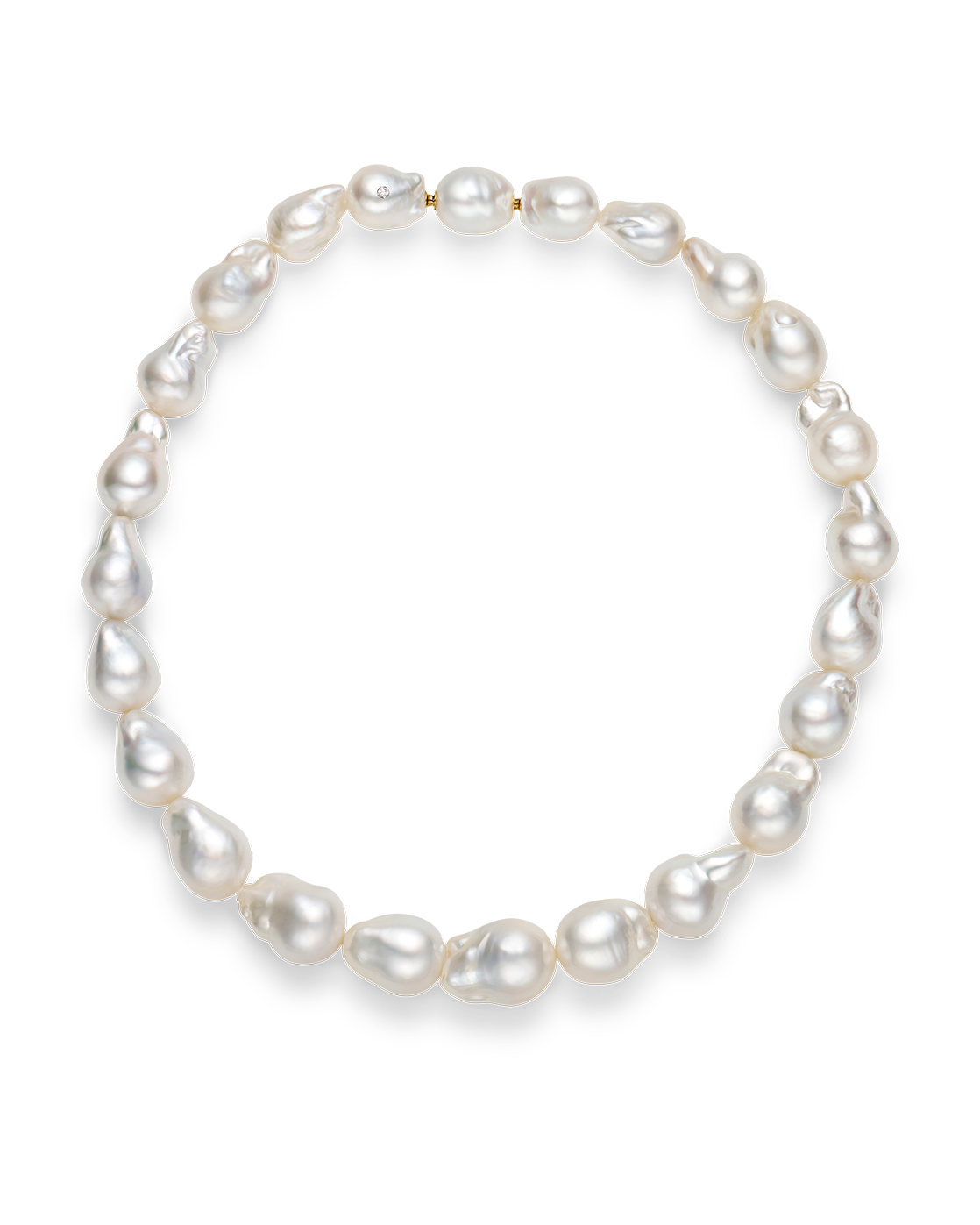Paspaley Baroque Pearl Strand Necklace | 13-16mm Baroque Pearls and Paspaley Signature Diamond