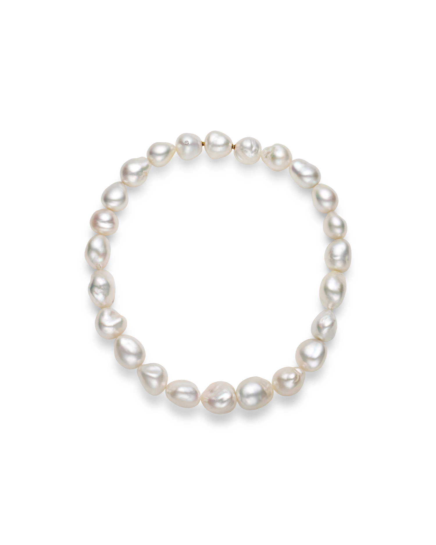 Paspaley Baroque Pearl Strand Necklace | 16-18mm Baroque Pearls and Paspaley Signature Diamond