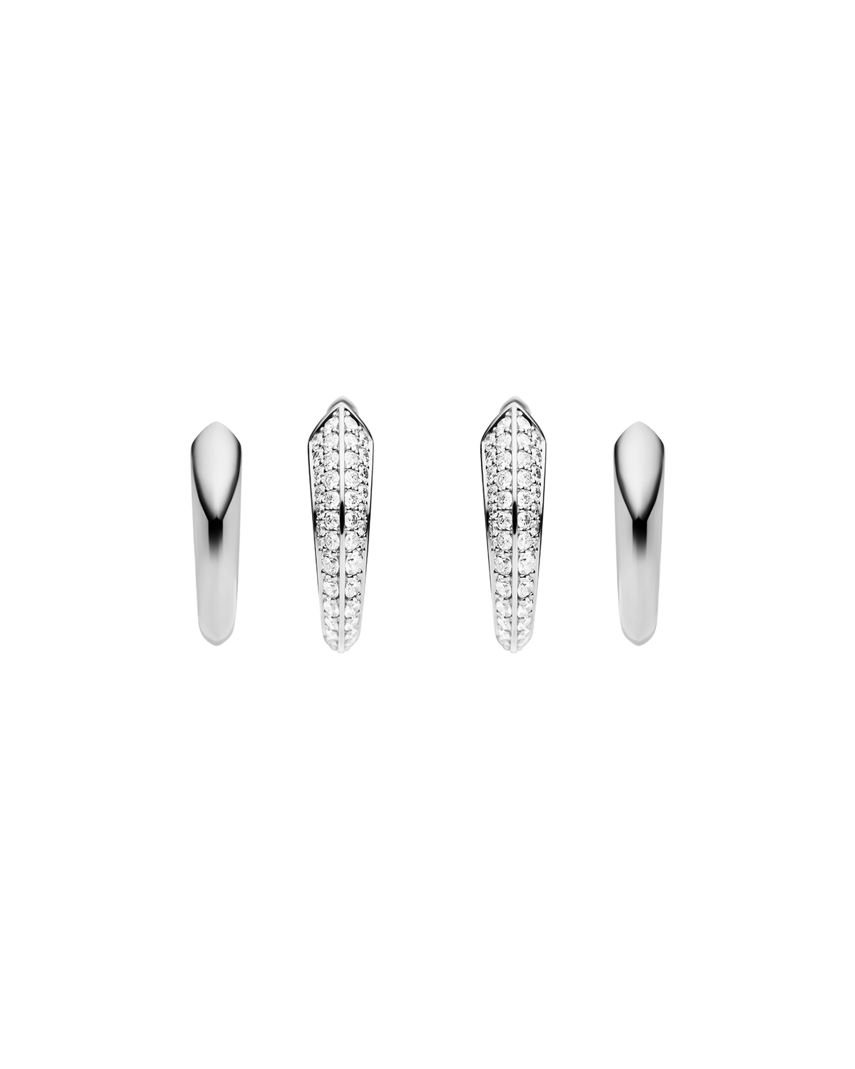 Keel Edge Small Hoop Earrings | White Gold