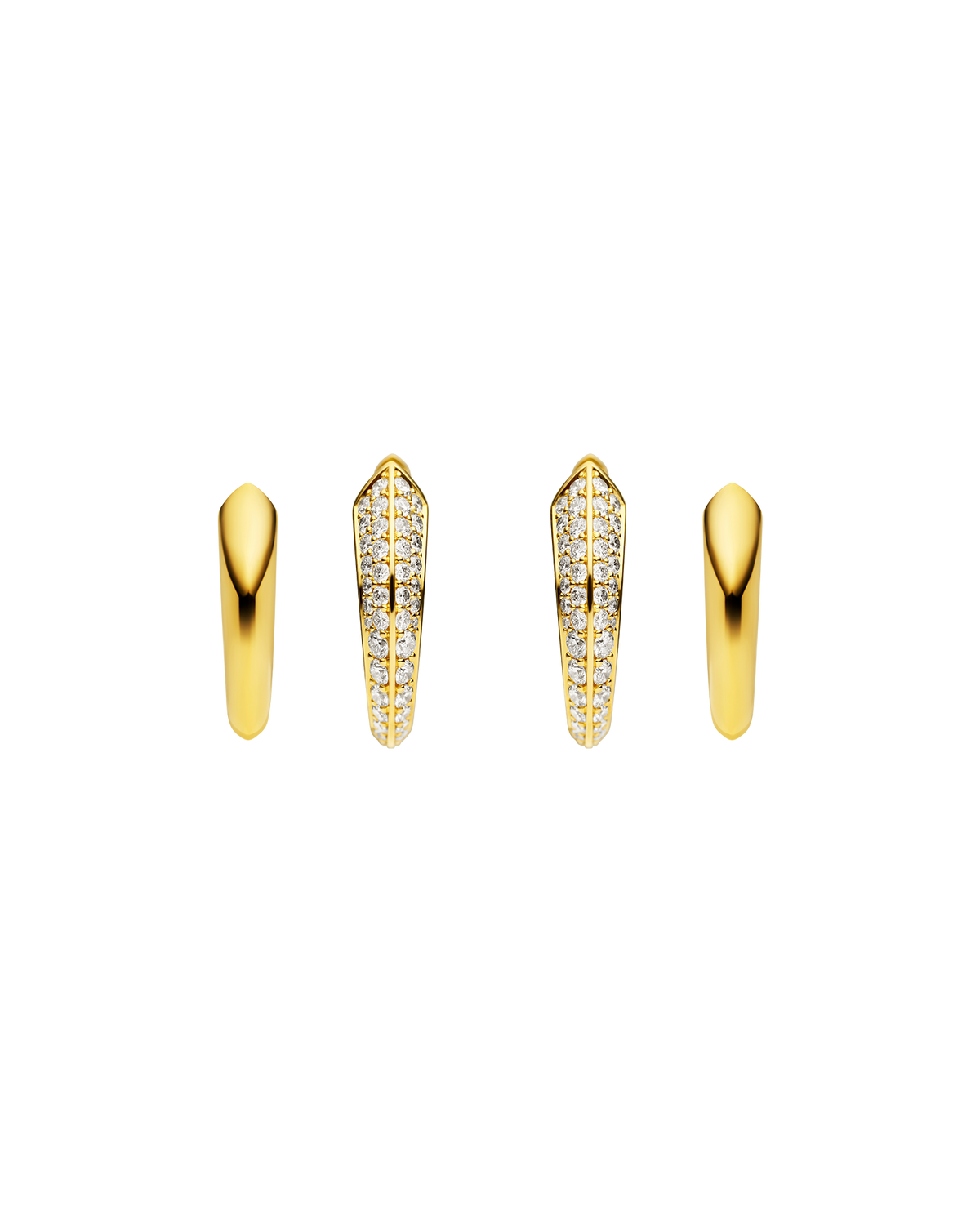 Keel Edge Small Hoop Earrings | Yellow Gold