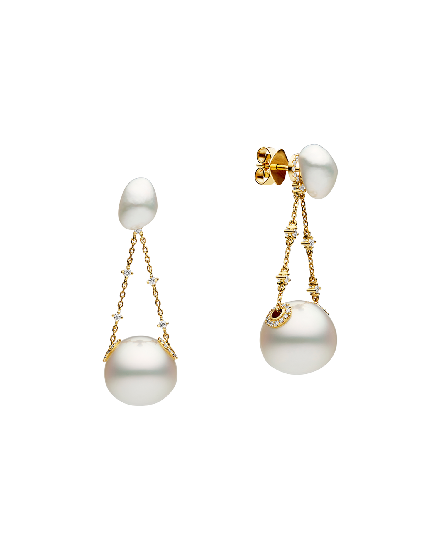 Petra Pearl Stud Earrings in Yellow Gold DC25AE14YPT12YKQ08 2