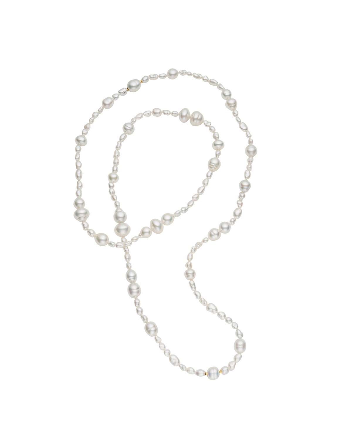 Rhapsody 25 Strand Necklace | 6-15mm Pearls, Paspaley Signature Diamon