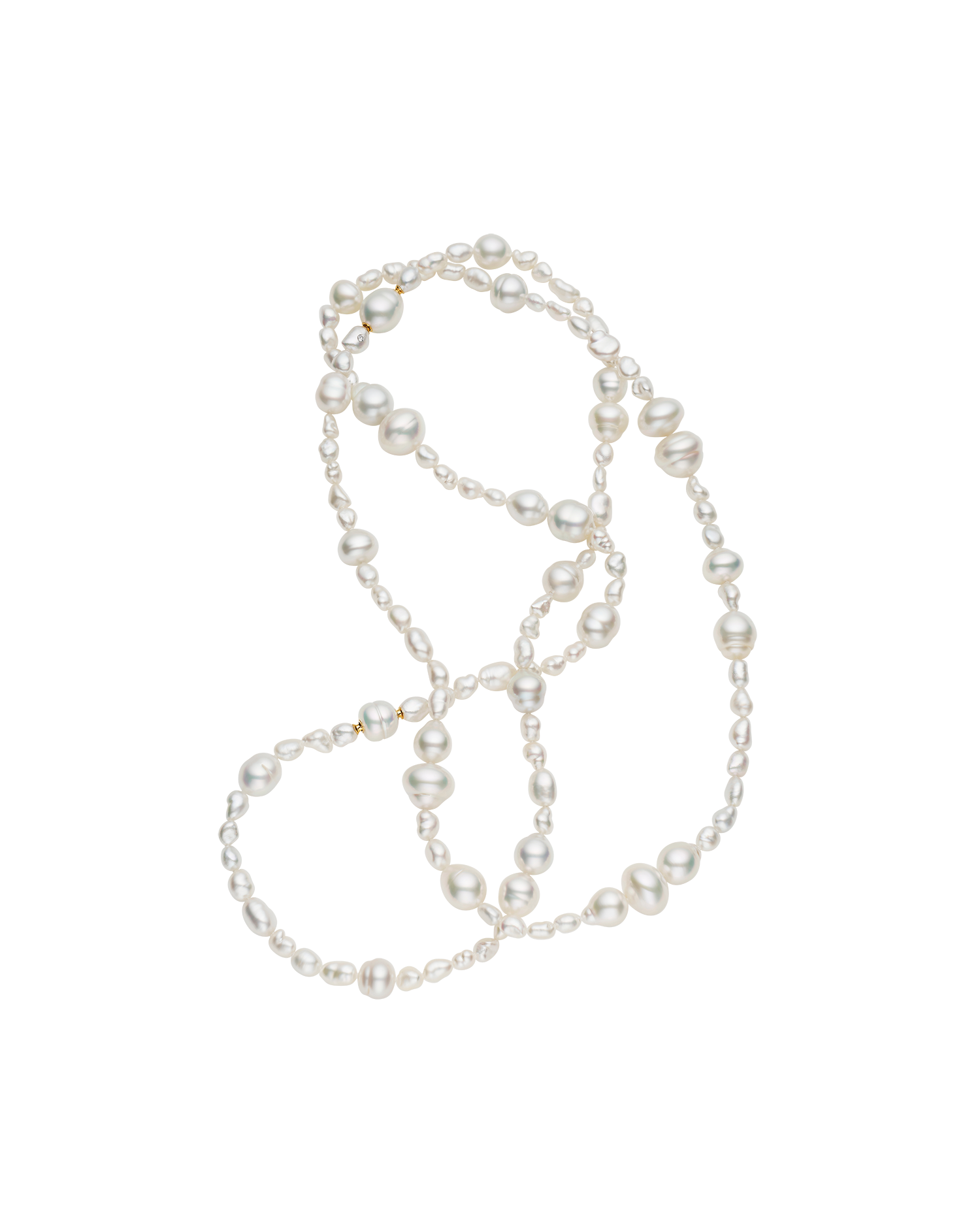 Rhapsody 25 Keshi and Circle Pearl Strand Necklace  SRR25MIX01