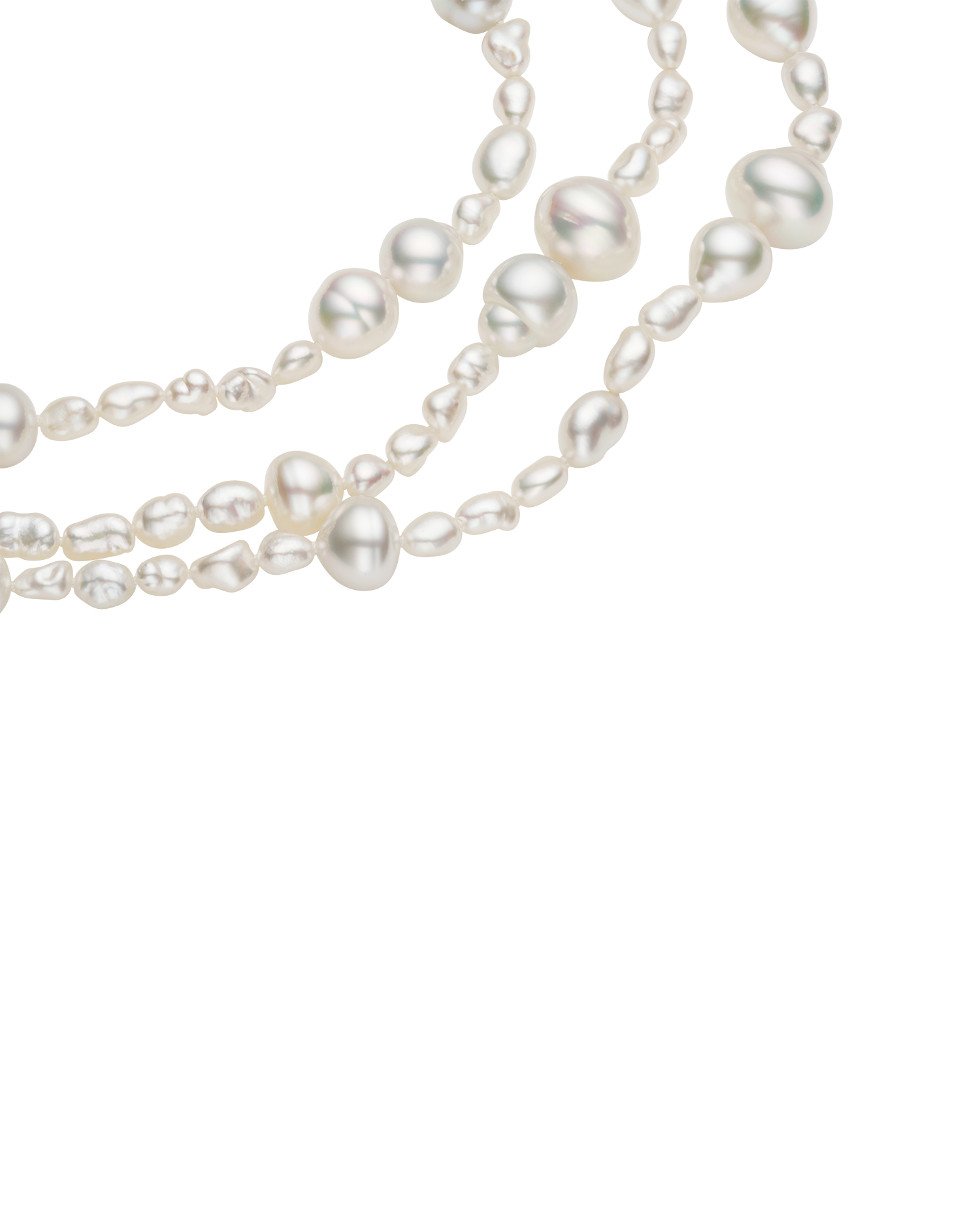 Rhapsody 25 Keshi and Circle Pearl Strand Necklace  SRR25MIX01